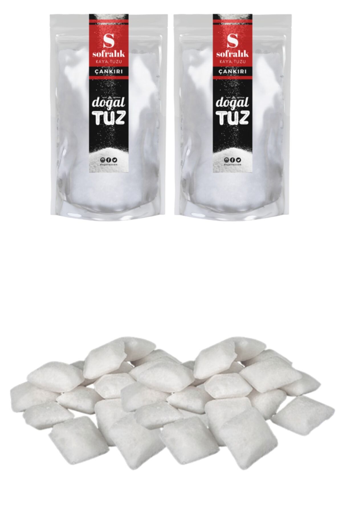 Doğaltuz Bundle Set - Çankırı Kaya Tuzu Ince Tip (2x1000gr) + Hediye Bulaşık Makinası Tuzu 2 Kg - Doğal Tuz