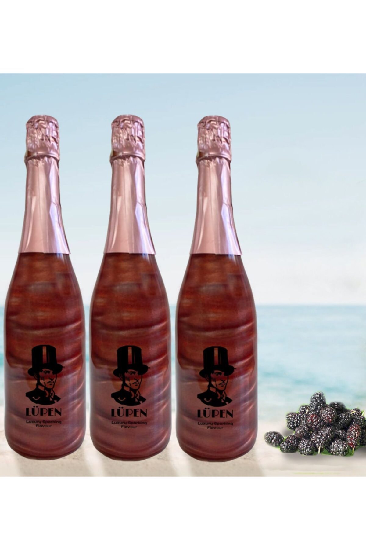 Lüpen Simli Lux Karadut Aromalı 750 Ml Gazlı İçecek 3 Adet