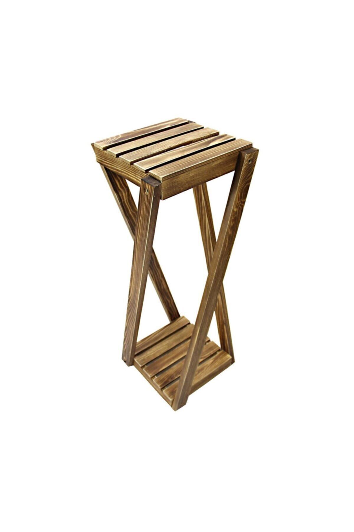 Gardenonya Dekoratif Ahşap Çiçek Sehpası 67 cm Saksılık