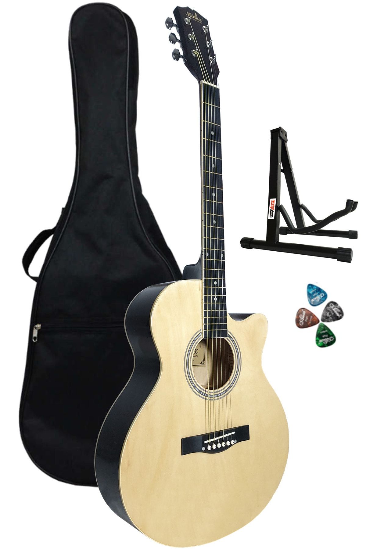 Midex Grx-40ntstand Kesik Kasa Akustik Gitar 4/4 Yetişkin Boy (ÇANTA STAND PENA)