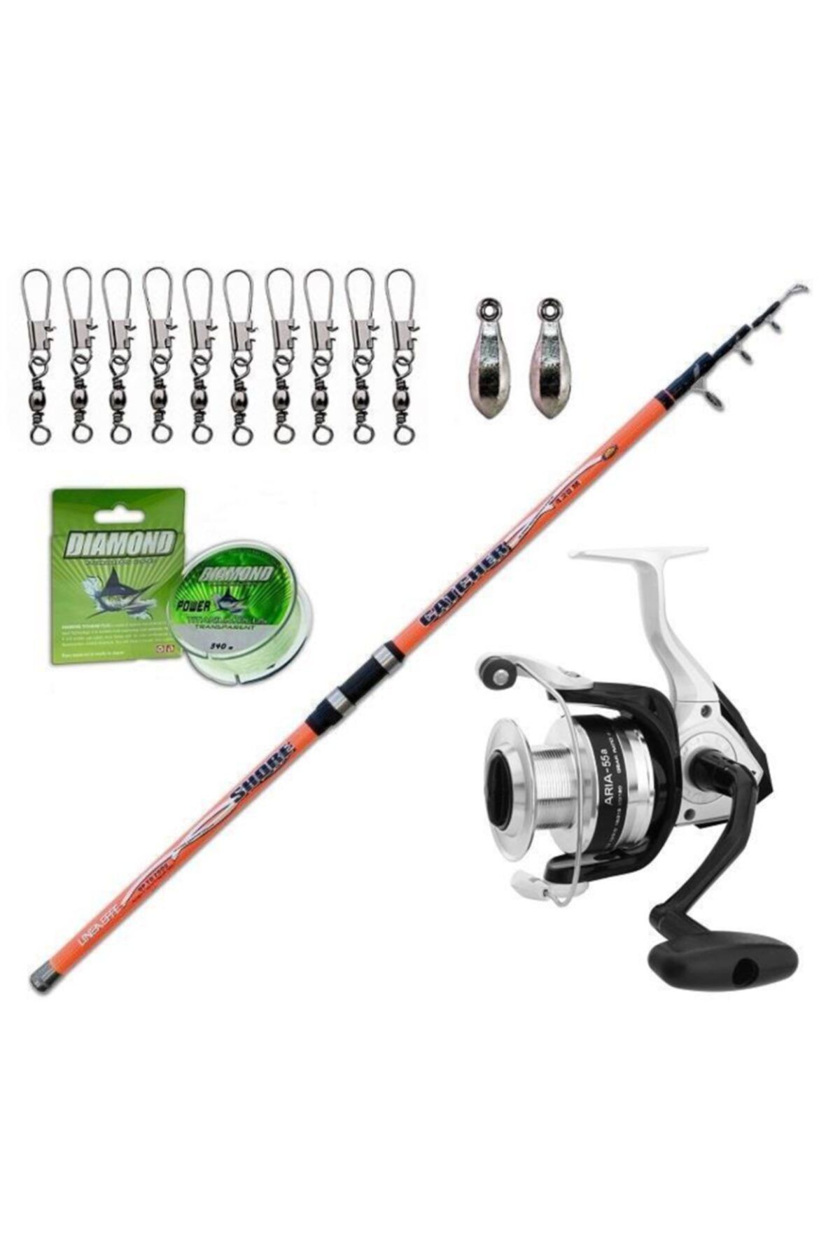 Okuma Aria 65 Lineaeffe Shore Catcher 390cm 200gr Surf Olta Takımı Seti
