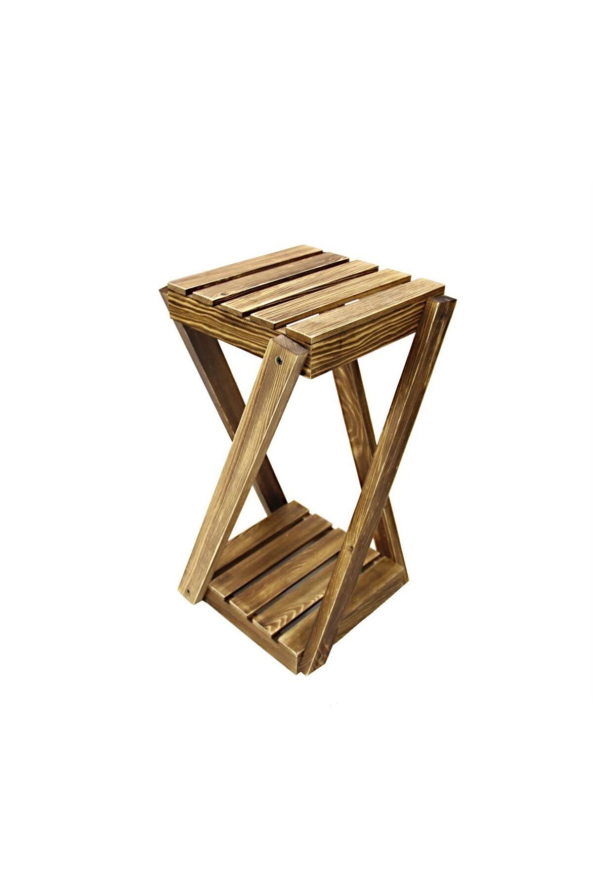 Gardenonya Dekoratif Ahşap Çiçek Sehpası 47 Cm Saksılık