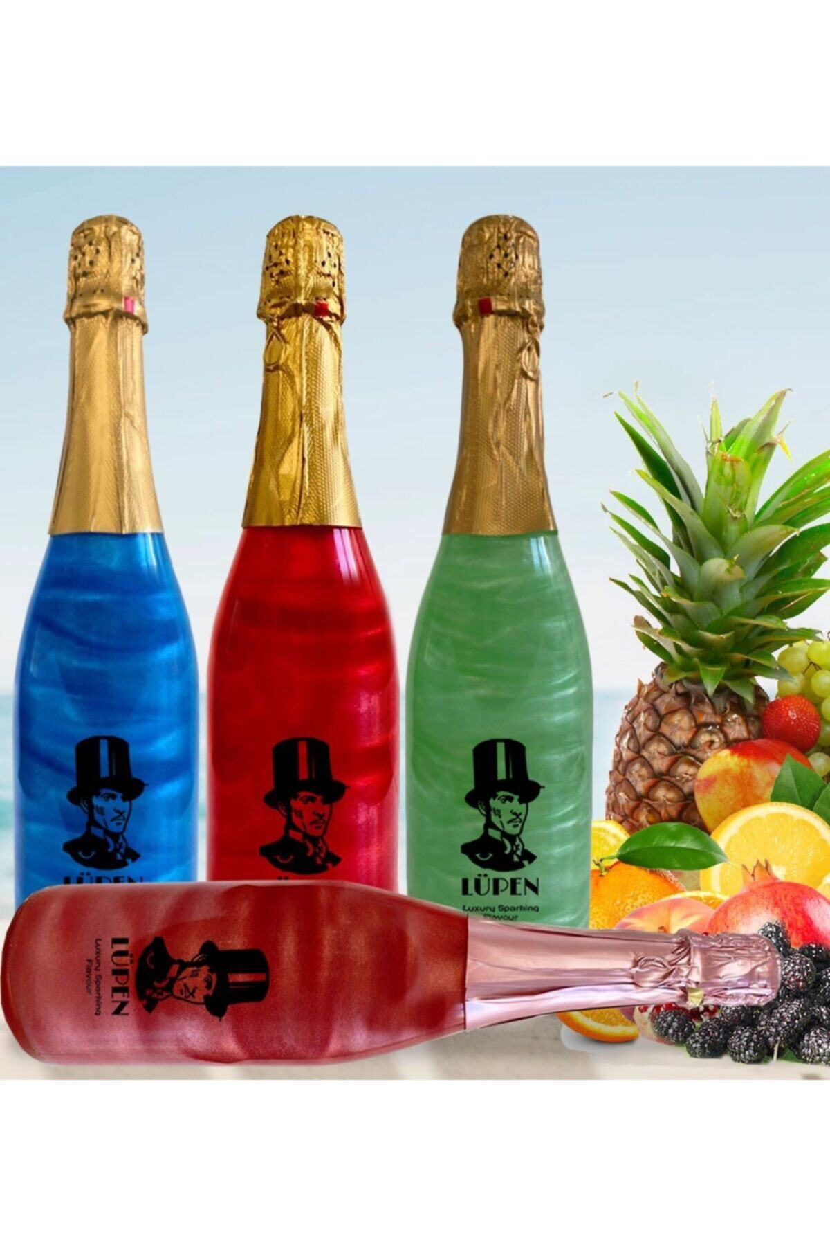 Lüpen Simli Lux Tropik Meyve Sxo Thebeach Nane Limon Frenk Üzümü Aromalı 750ml Gazlı İçecek 4ad