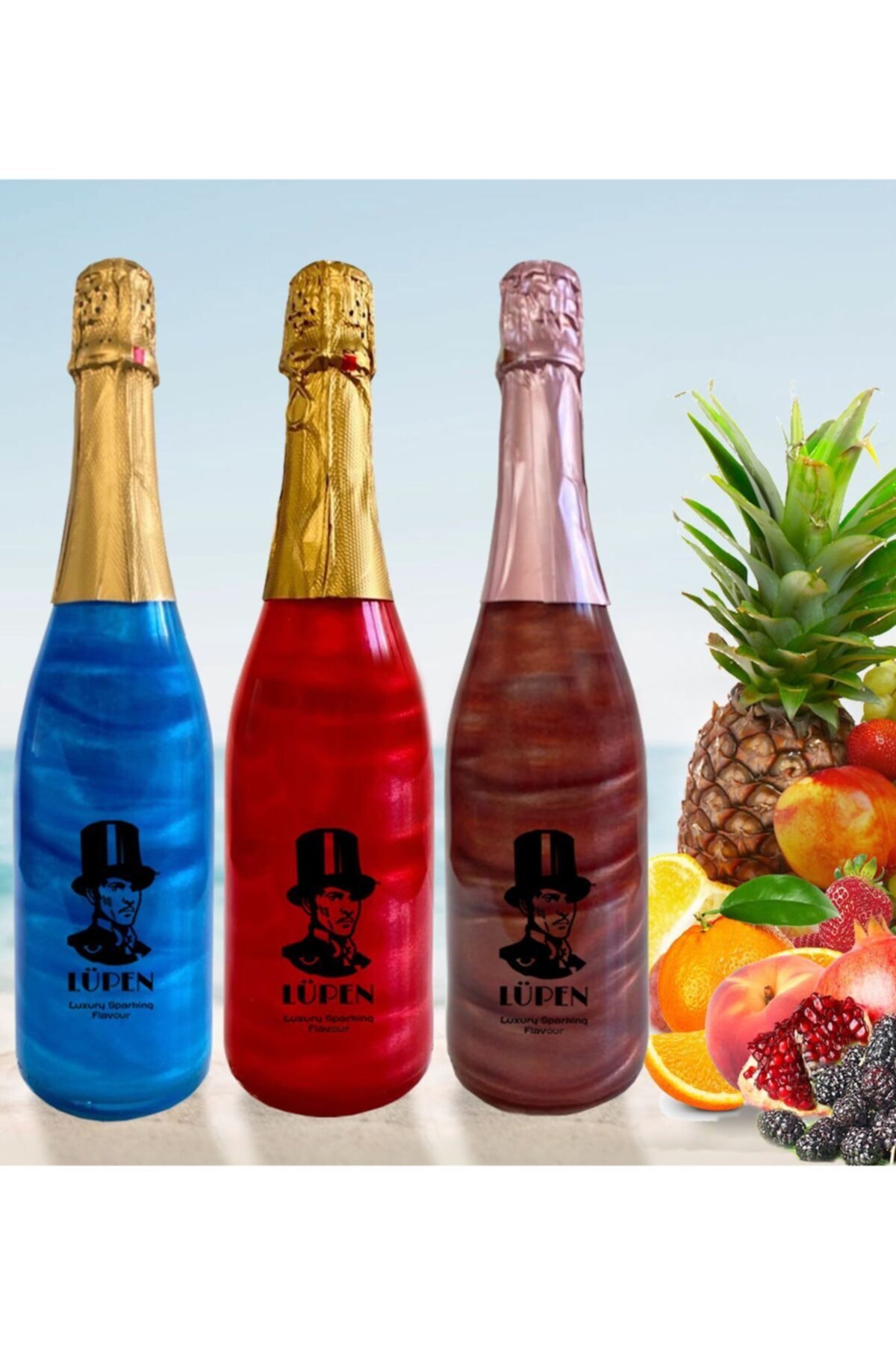 Lüpen Simli Tropik Meyve Sex On The Beach Karadut Aromalı Gazlı İçecek 3 Adet