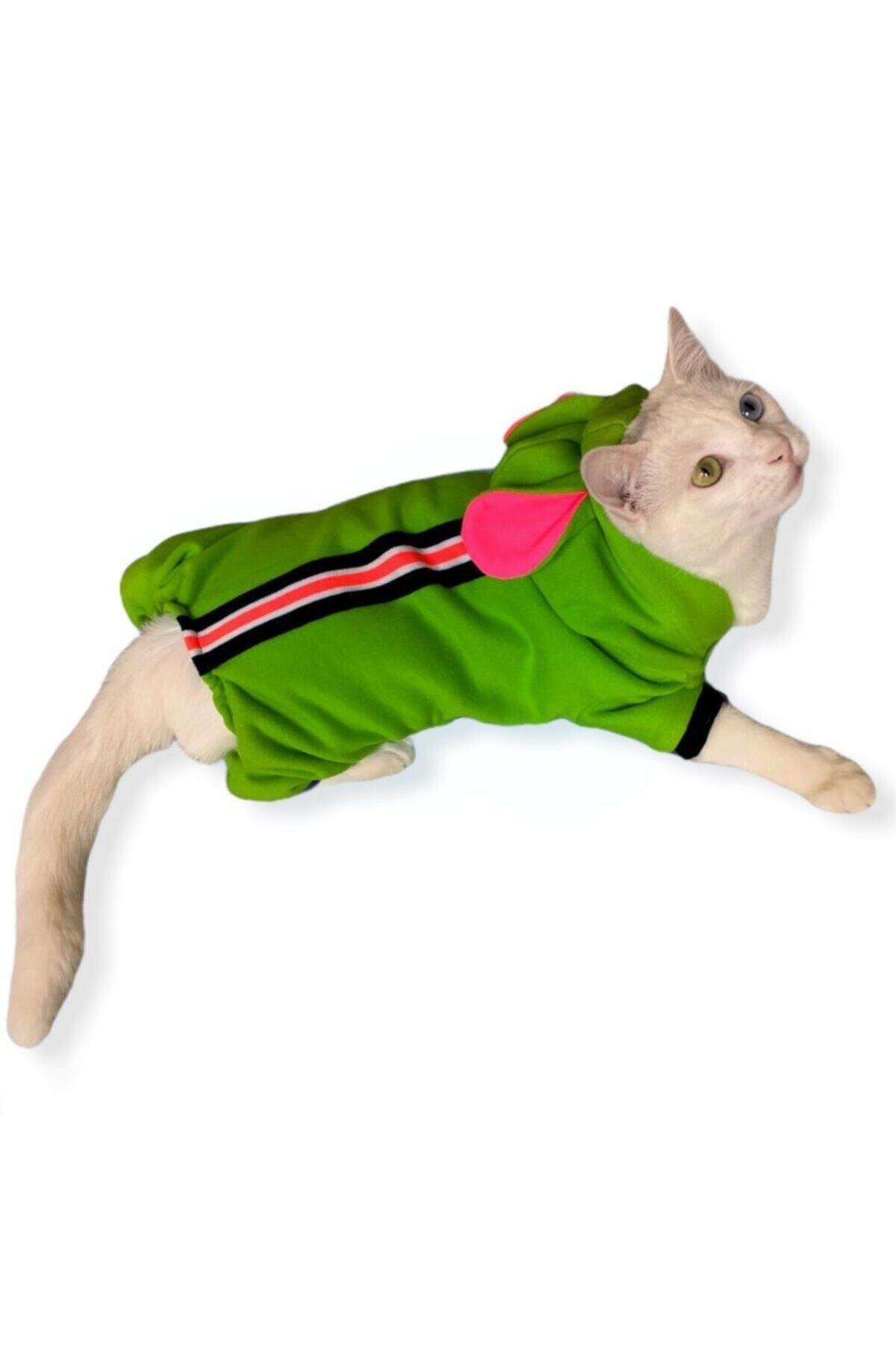 Kemique Shipy Pink Stripe Kulaklı Kedi Tulumu,kıyafeti