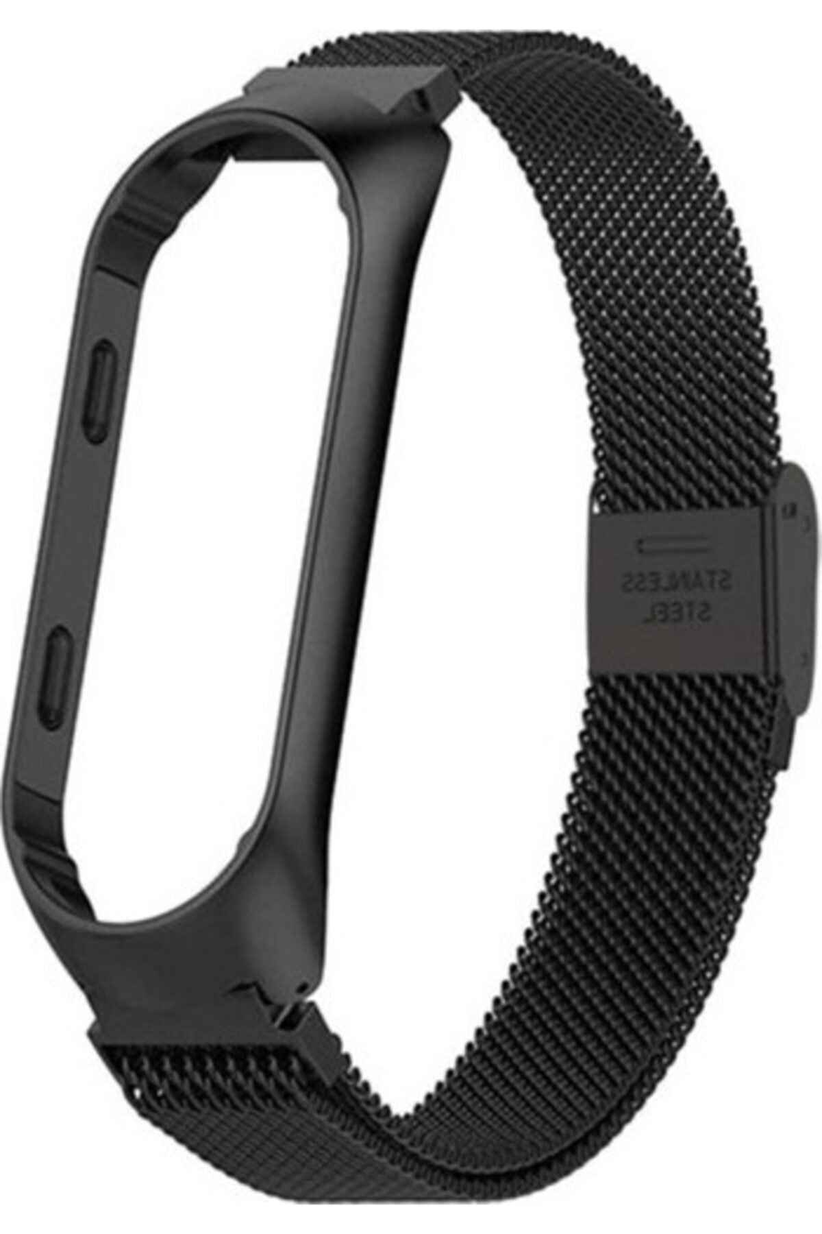 Mobicas Mi Band 4 Hasır Desenli Metal Kordon Siyah