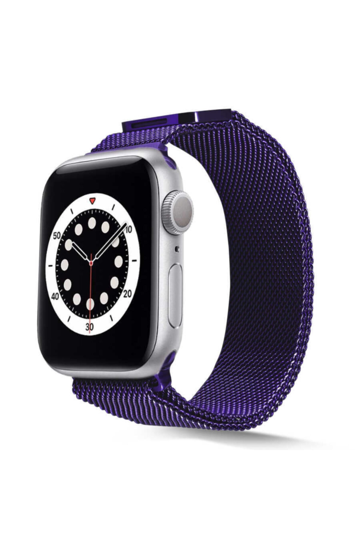 Apple Watch 7 Kordon 41mm Mıknatıslı Metal Tel Örgü Işlemeli Metal Krd-01 Model Sadece Kordondur