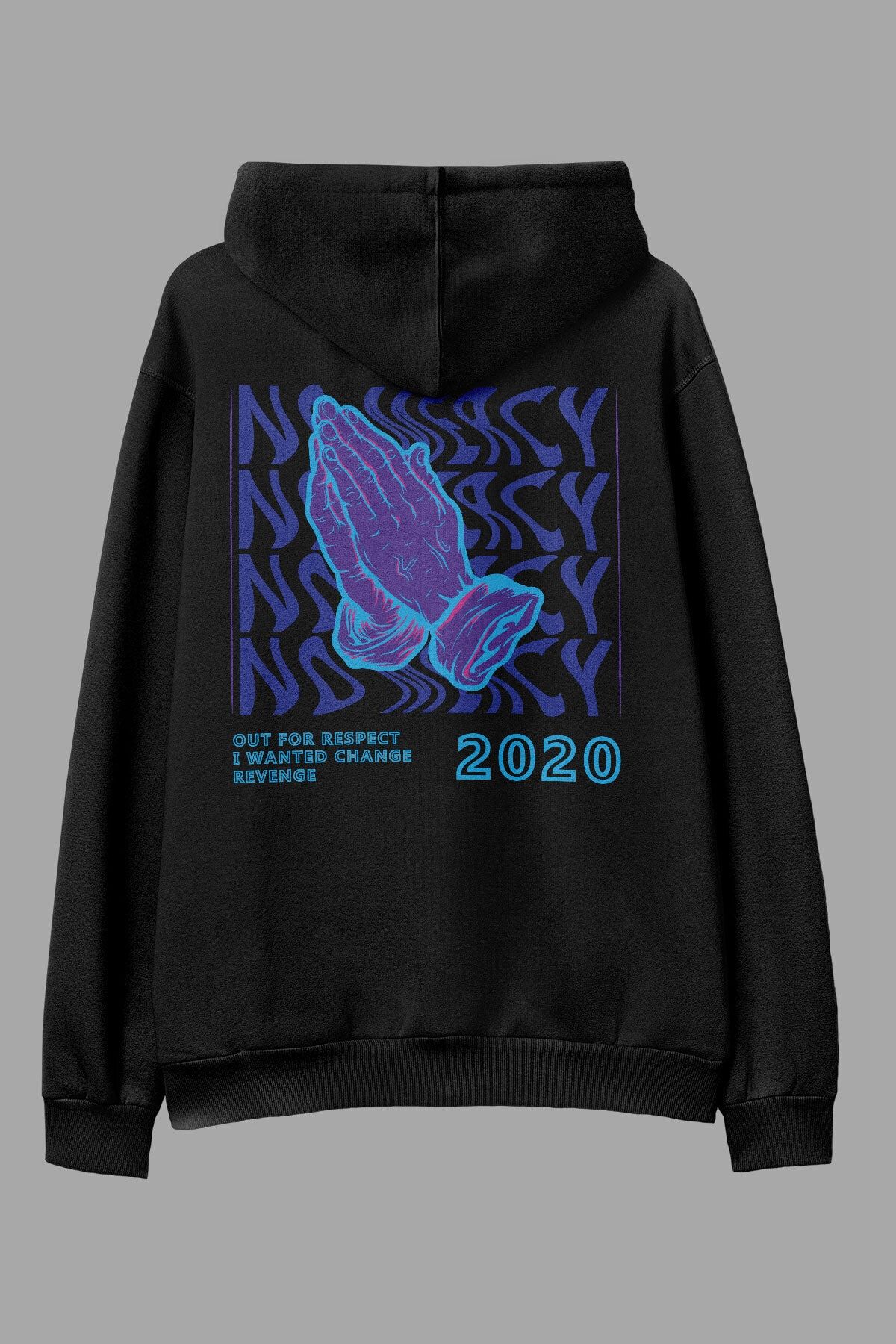 AyveGa No Mercy Siyah Oversize Kapüşonlu Sweatshirt