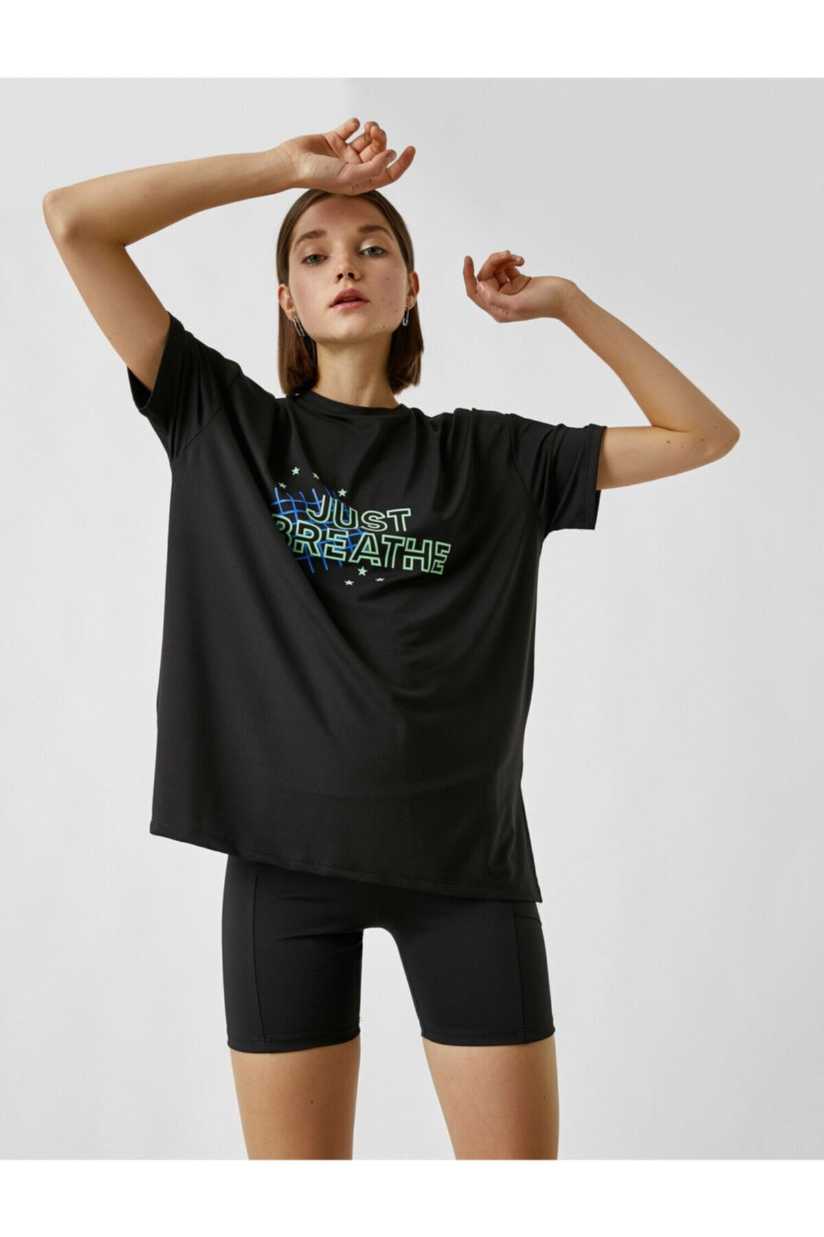 Koton Baskili Oversize Spor Tisört