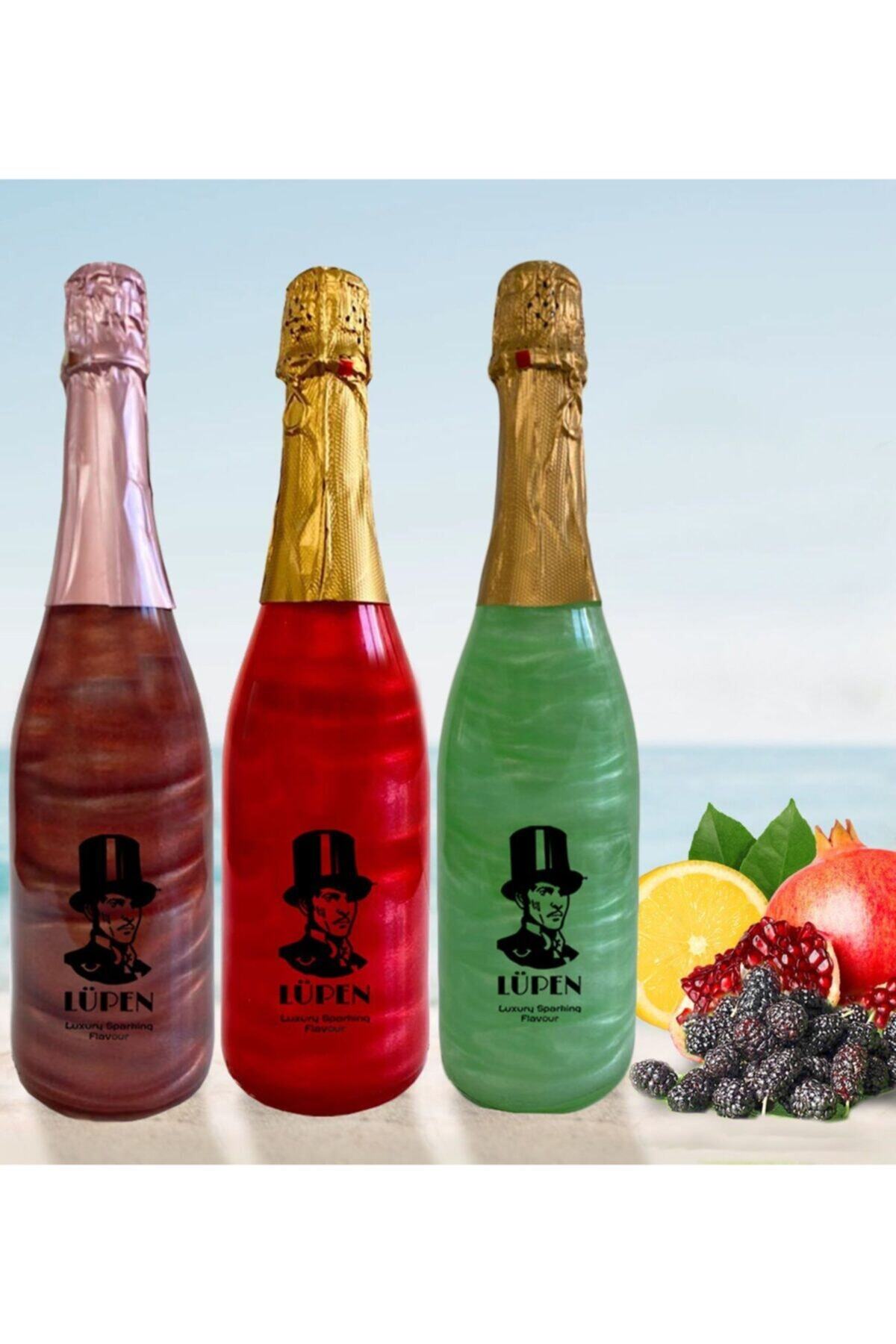 Lüpen Simli Nar Nane Limon Karadut Aromalı Gazlı İçecek 3 Adet