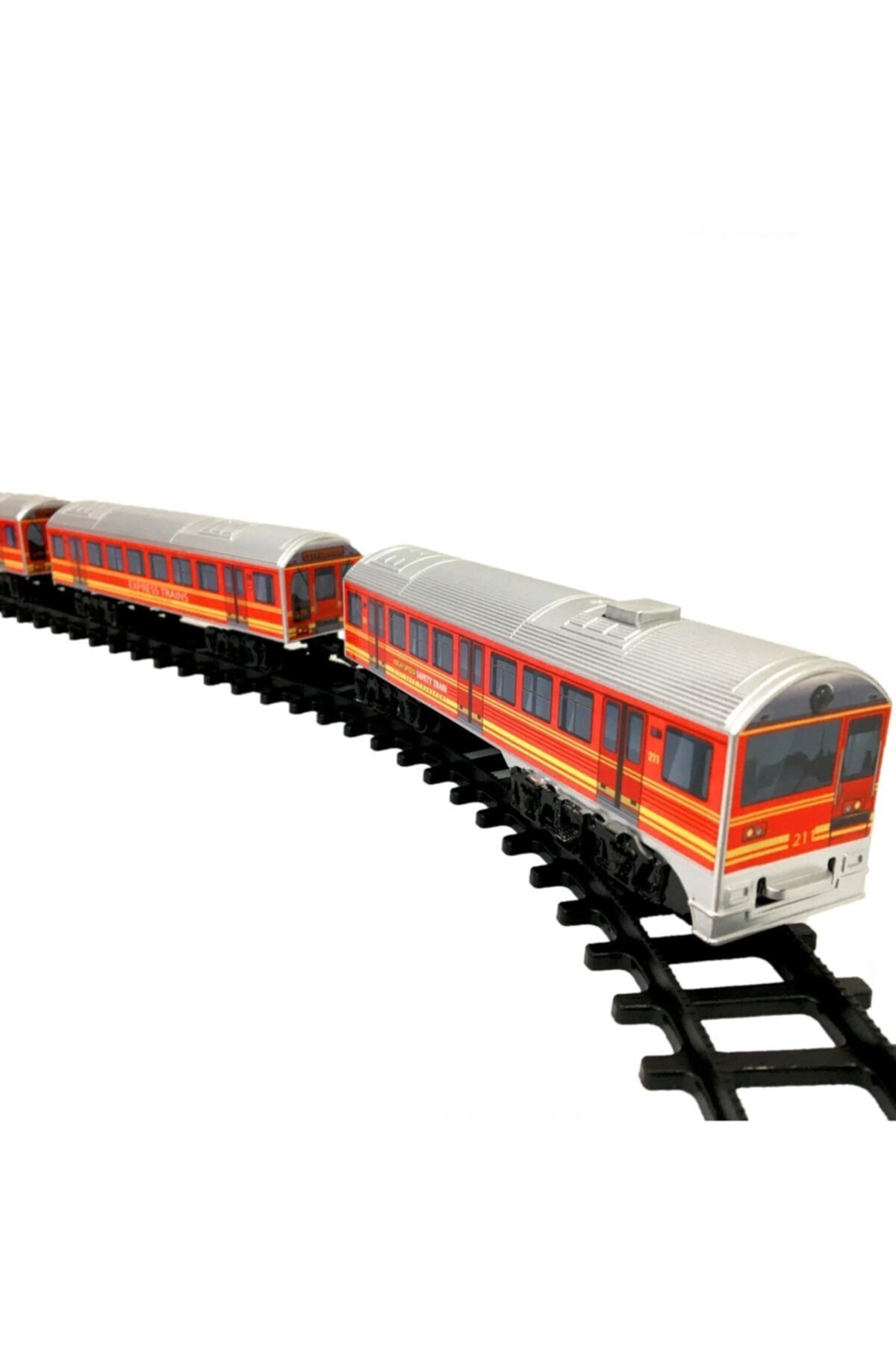 CanEm Erkek Çocuk Oyuncak Pilli Sesli Ve Işıklı Raylı Metro Tren Seti 17 Parça