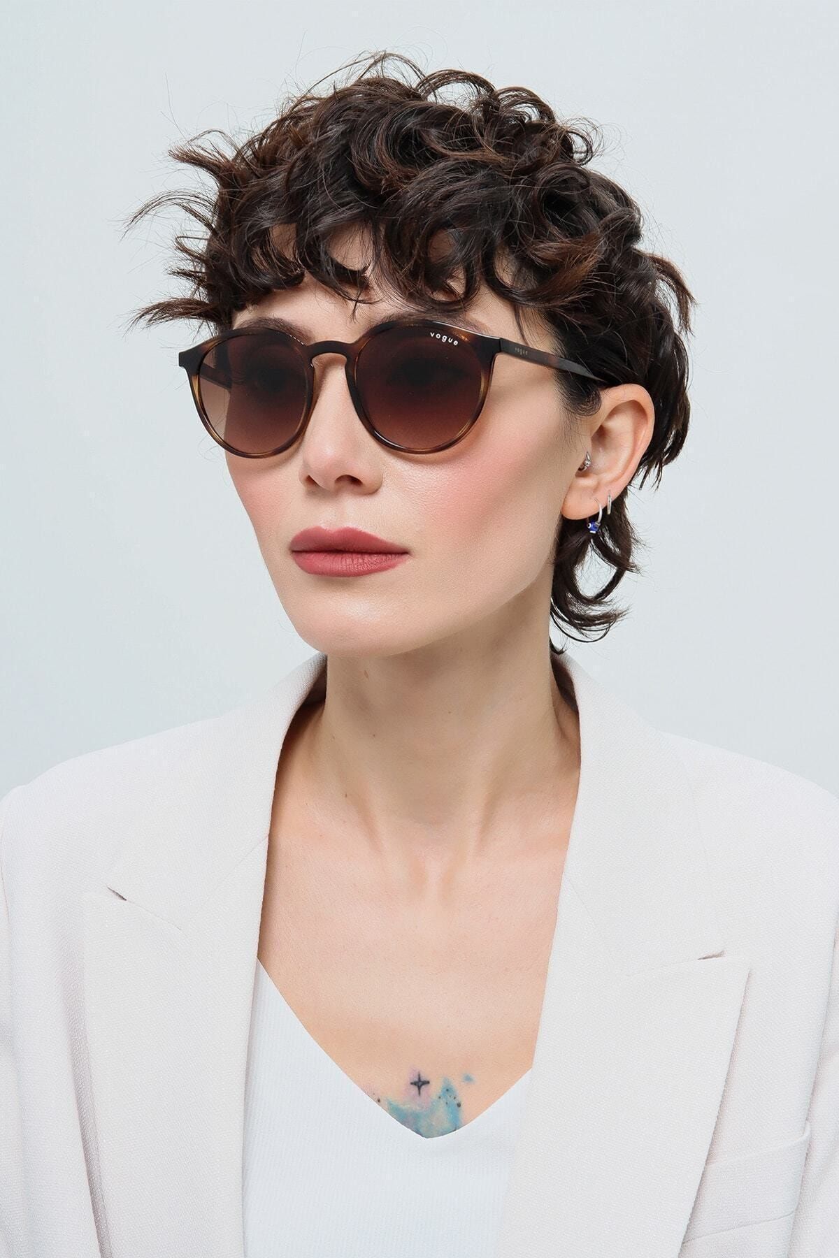 Vogue Kadın Yuvarlak Güneş Gözlüğü VO5215S W65613 51