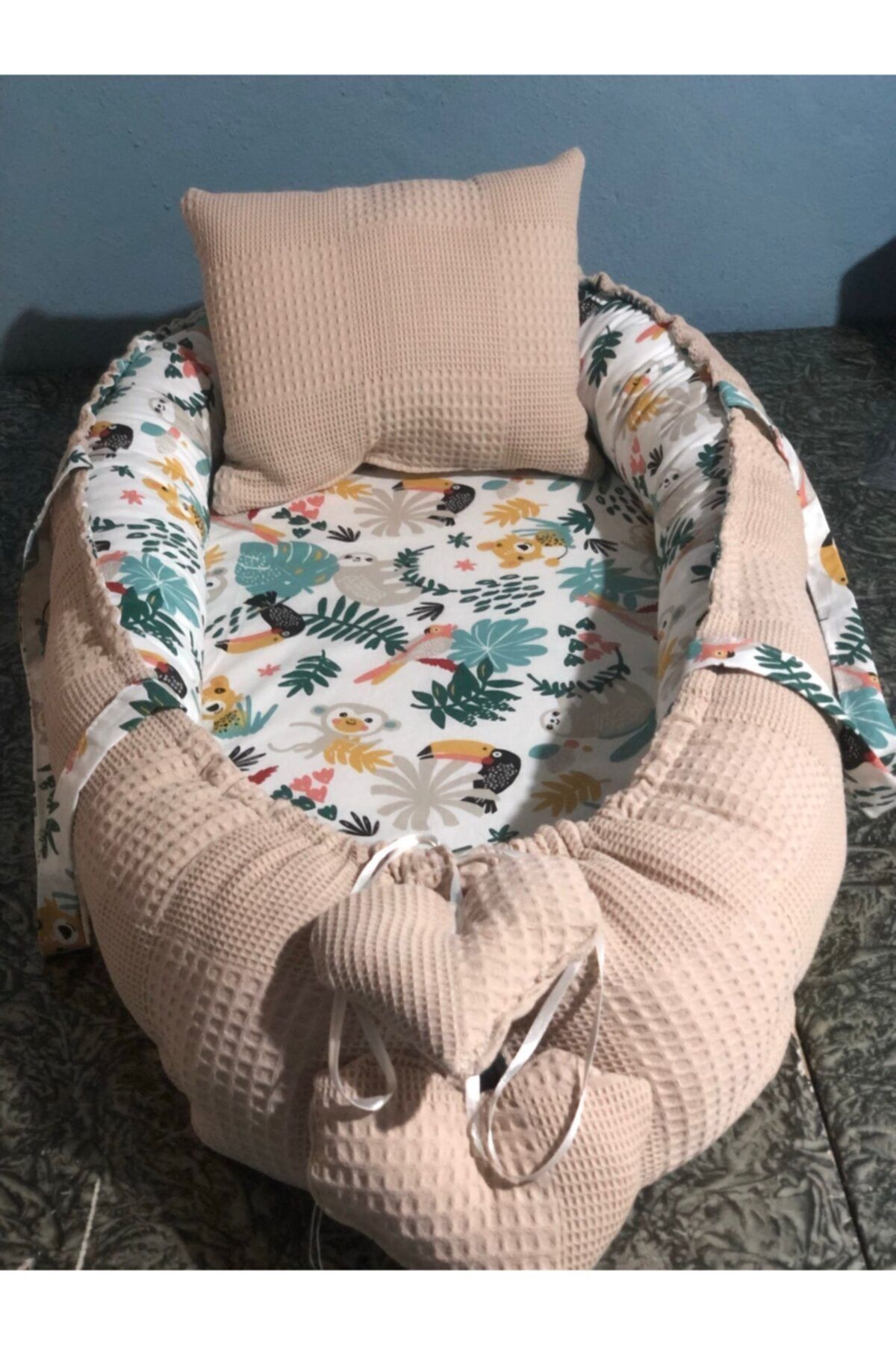 BABYNESTSOFFİCİAL Pike Kumaş %100 Pamuklu Babynest Ve Baş Yastık