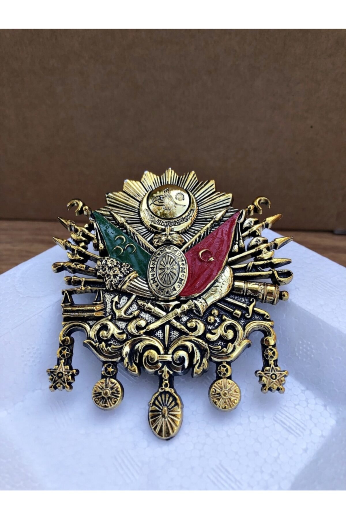 Zemeta Studio Büyük Boy Vidalı Gold Renk Osmanlı Panjur Arması Tuğrası
