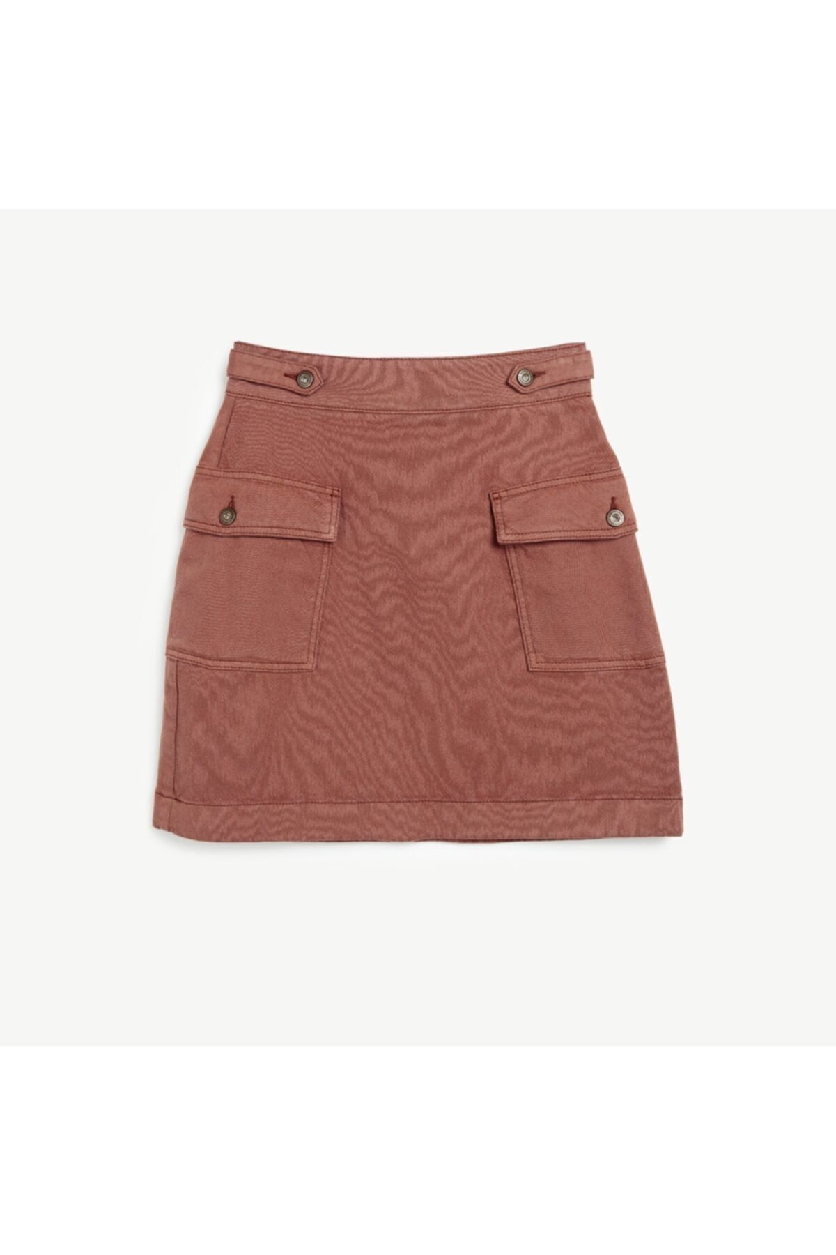 Yargıcı Kemer Detaylı Denim Etek