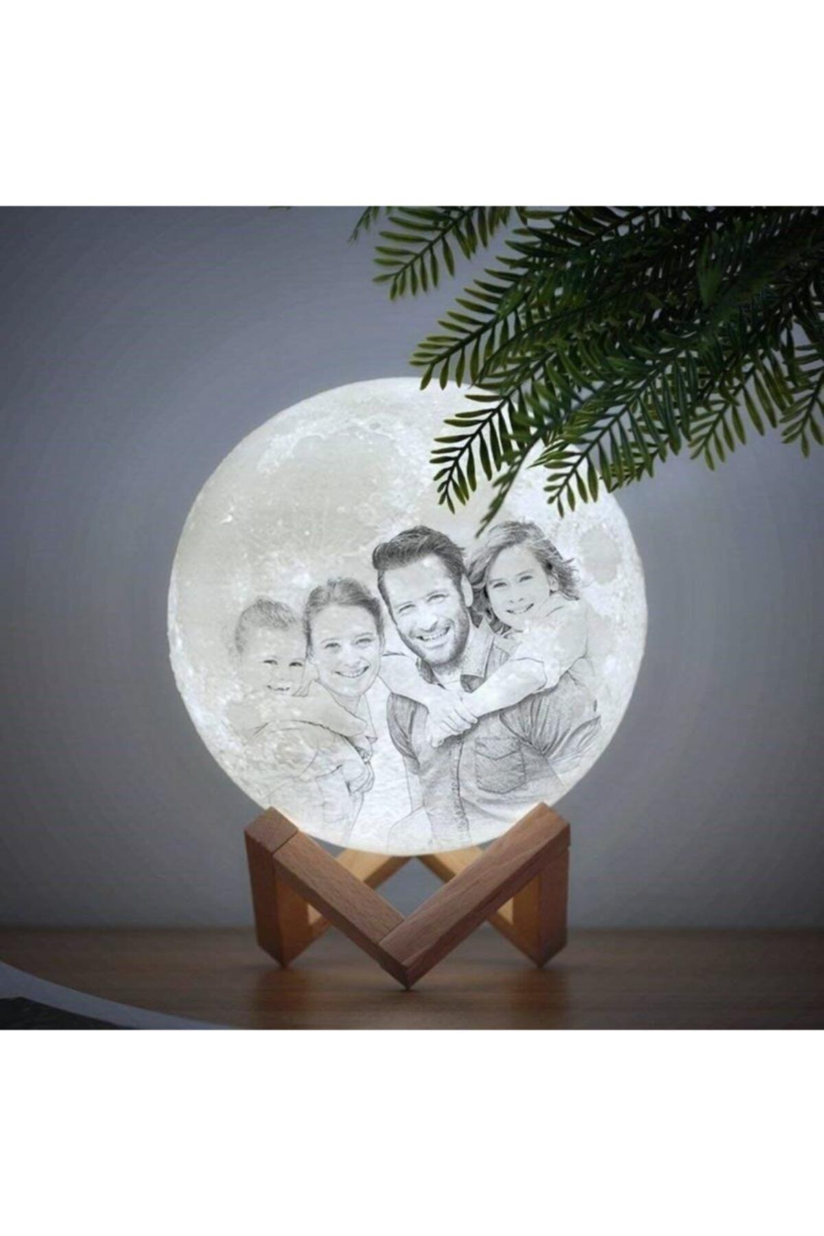 AY CONCEPT 3d Ay Lamba Fotoğraflı Aylamba Doğumgünü Yıldönümü Sevgili Hediye 12cm