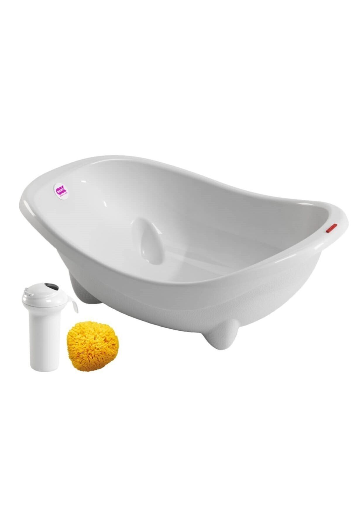 OkBabyy Okbaby Laguna Banyo Küveti & Splash Bebek Duşu & Doğal Banyo Süngeri No.10 / Beyaz
