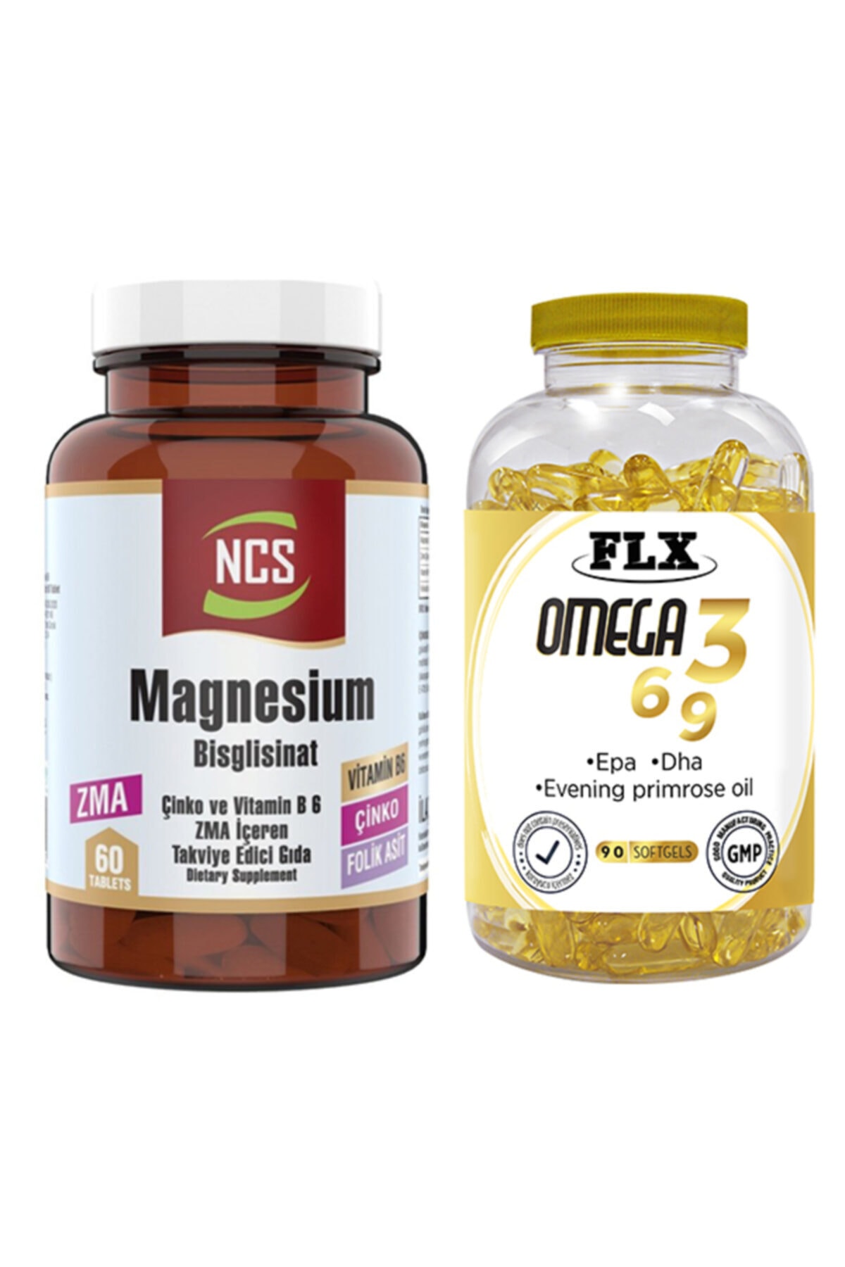 NCS Zma Magnesium Bisglisinat 60 Tablet & Flx Omega 3-6-9 90 Tablet