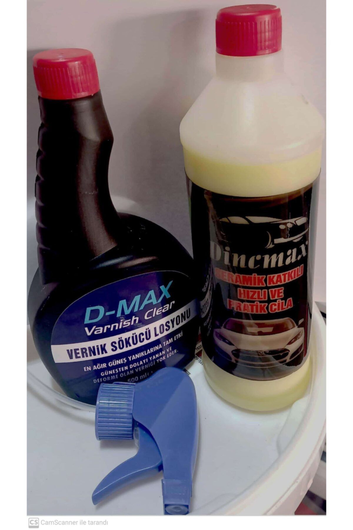 DMAX Arabalar Için Vernik Sökücü 500 ml Ve Seramik Katkılı Hızlı Cila 700 ml 2'li Set