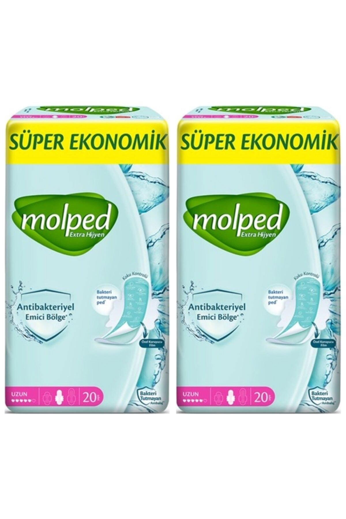 Molped Extra Hijyen Antibakteriyel Hijyenik Ped Uzun 2 X 20 Adet