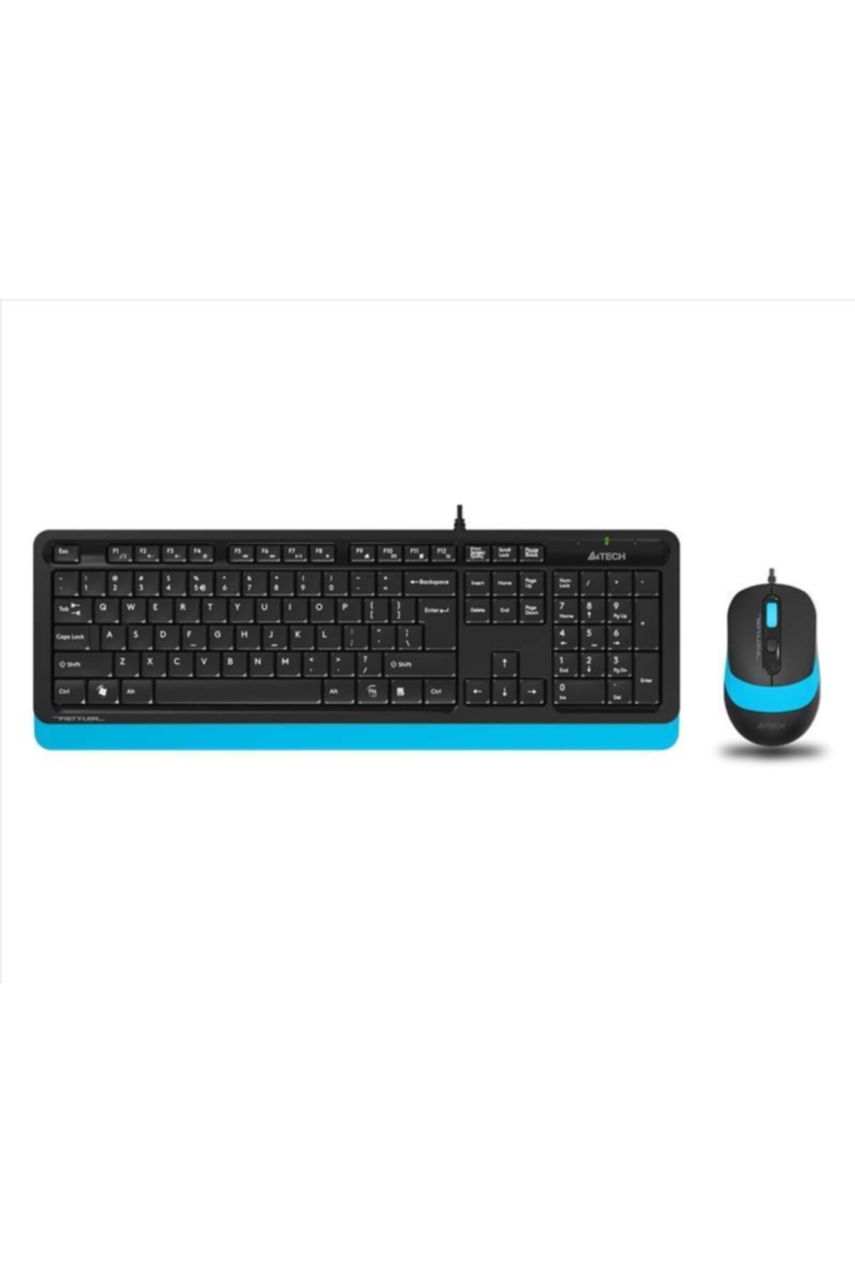 A4 Tech F1010 Q Türkçe Usb Multimedya Mavi Klavye+ Mouse Uyumlu