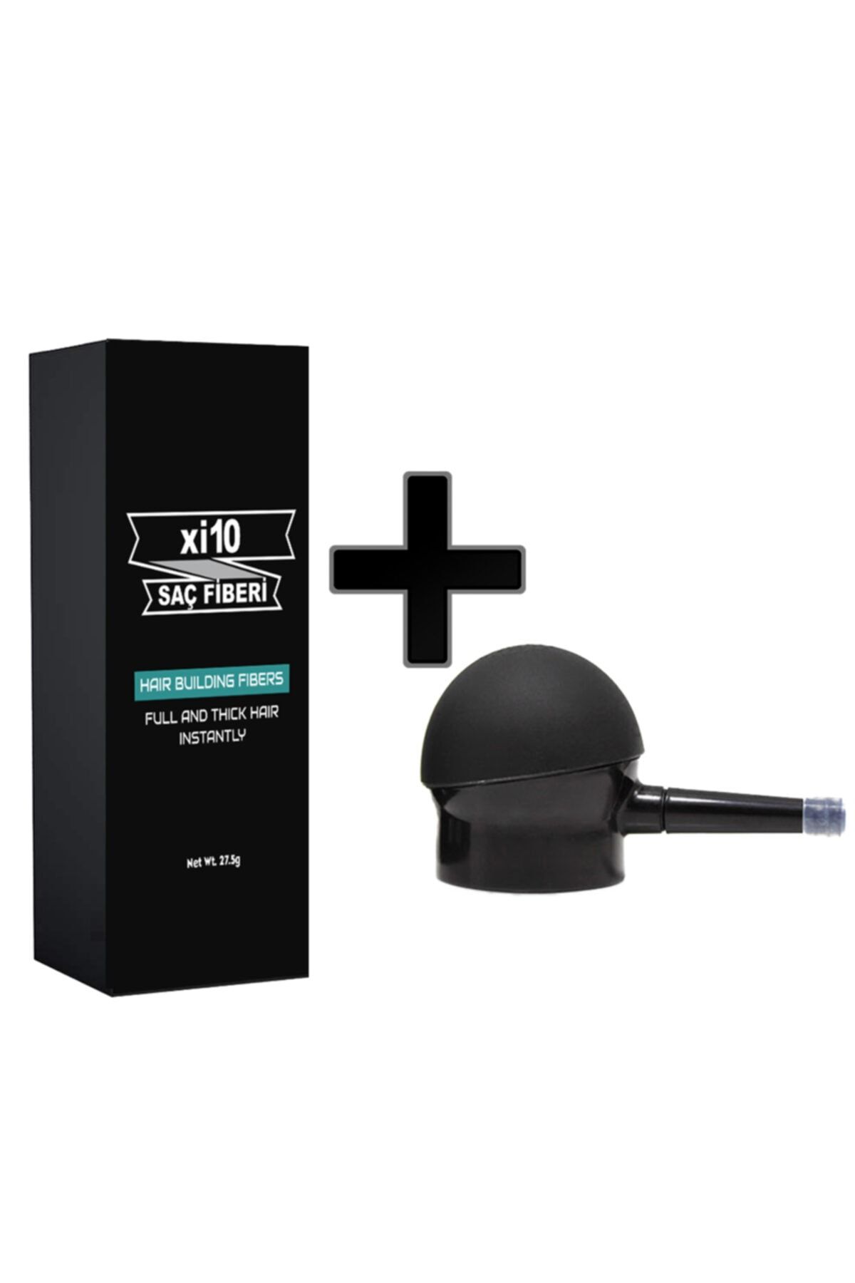 xi10 27.5 Gr Saç Sakal Dolgunlaştırıcı Siyah Toz Aplikator Set Topik Benz.