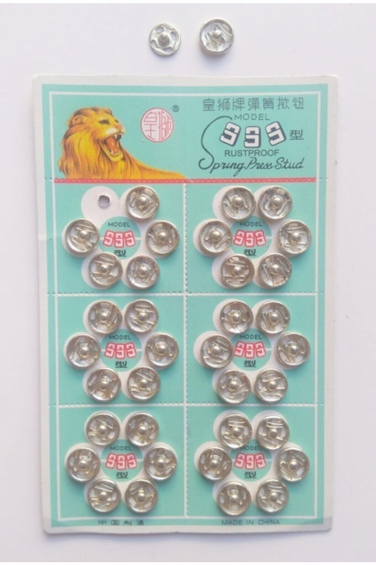Nazarone Çıtçıt Dügme Gümüş Renk 1no (10mm) 36 Adet