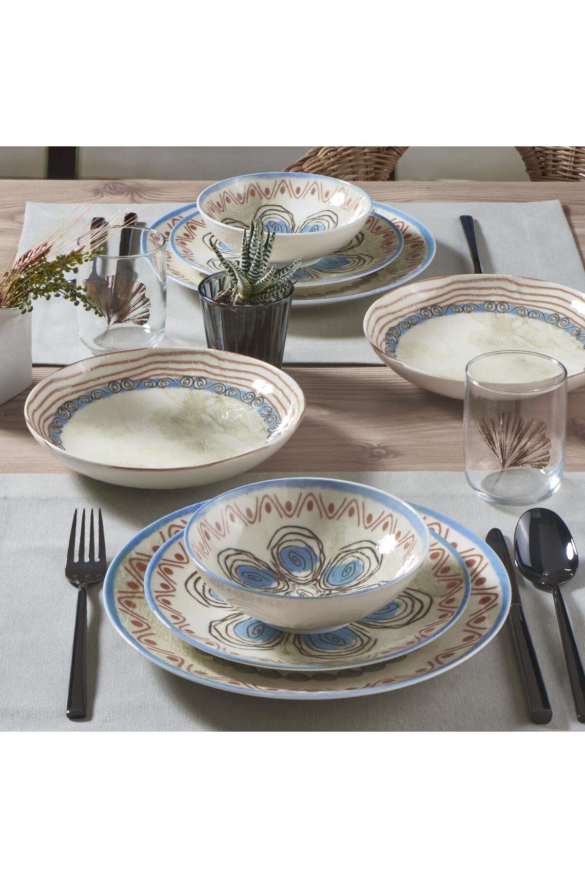 Güral Porselen Atina 24 Parça 6 Kişilik Bone Yemek Takımı - 21391