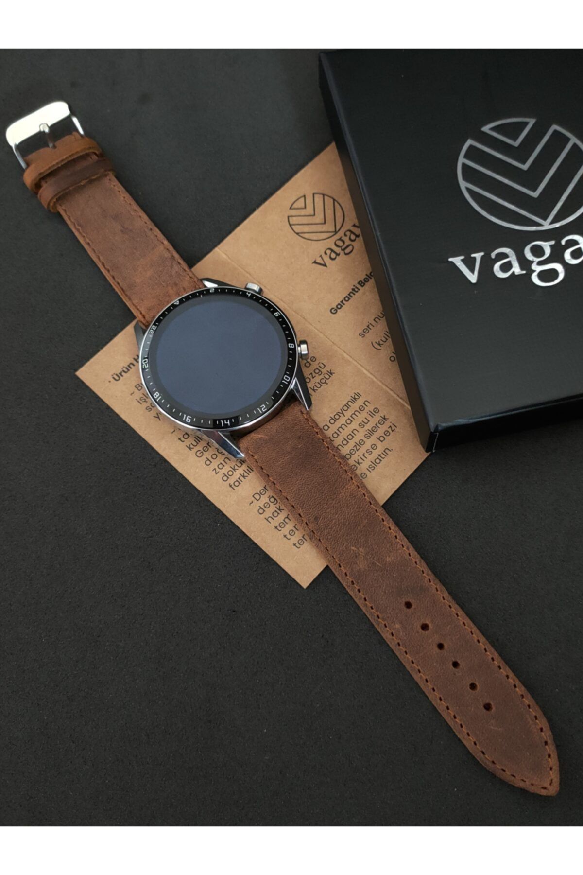 vagave Huawei Watch Crazy Uyumlu Deri Kordon Gt / Gt2 / Gt2e / Gt2pro / Gt3 / Gt3 Pro 46mm - 22mm