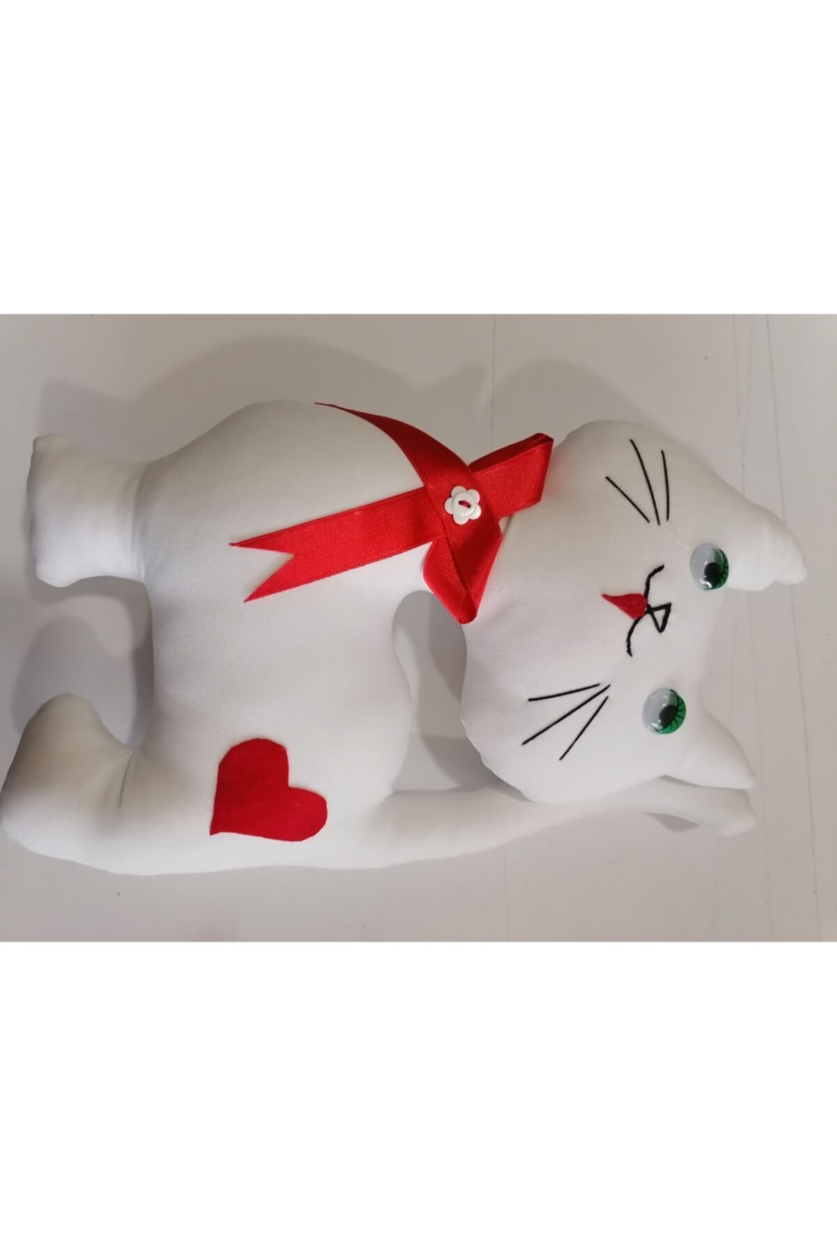 Enhavalı Uyku Arkadaşı Bebek Beyaz Kedi Oyuncak 30 Cm