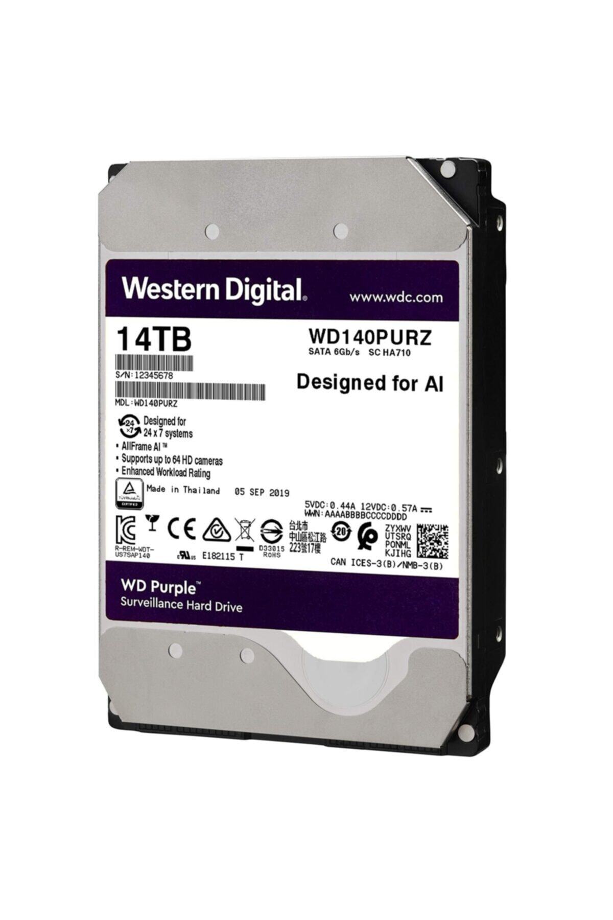 WD Purple, 3.5 Inç 14tb Purple Sata 6gb/s 7200rpm 512mb, 140purz