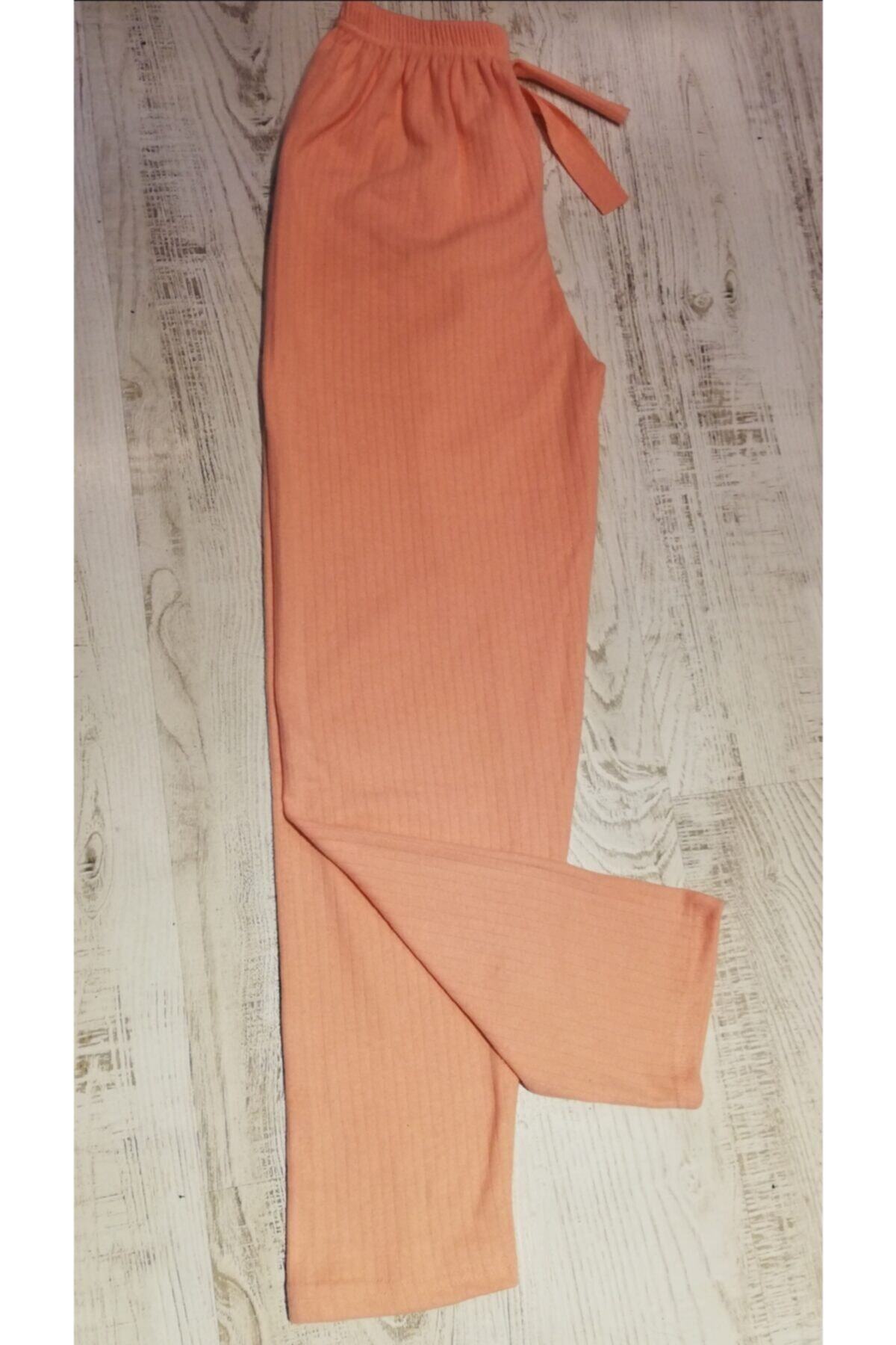 DERENE Engın Kadın Somon Pamuklu Raporlu Kumaş Pijama Altı