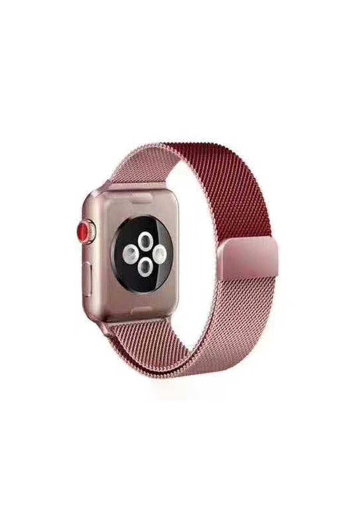Apple Watch 7 Uyumlu Kordon 41mm Mıknatıslı Tel Örgü Krd-22