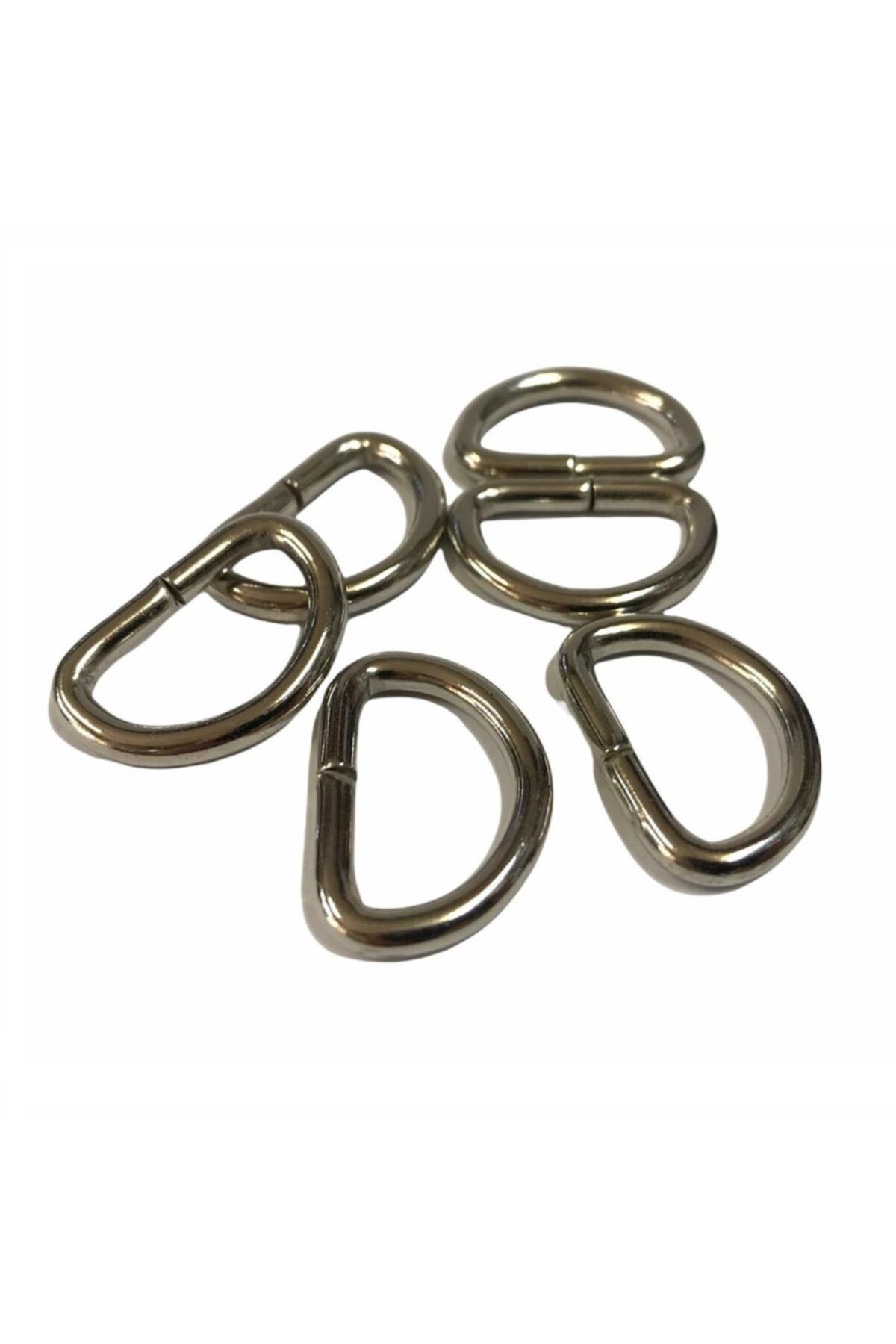 srtfootcare D Metal Halka Çanta Sapı Için D Halka 25 Adet Nikel 2,5 cm