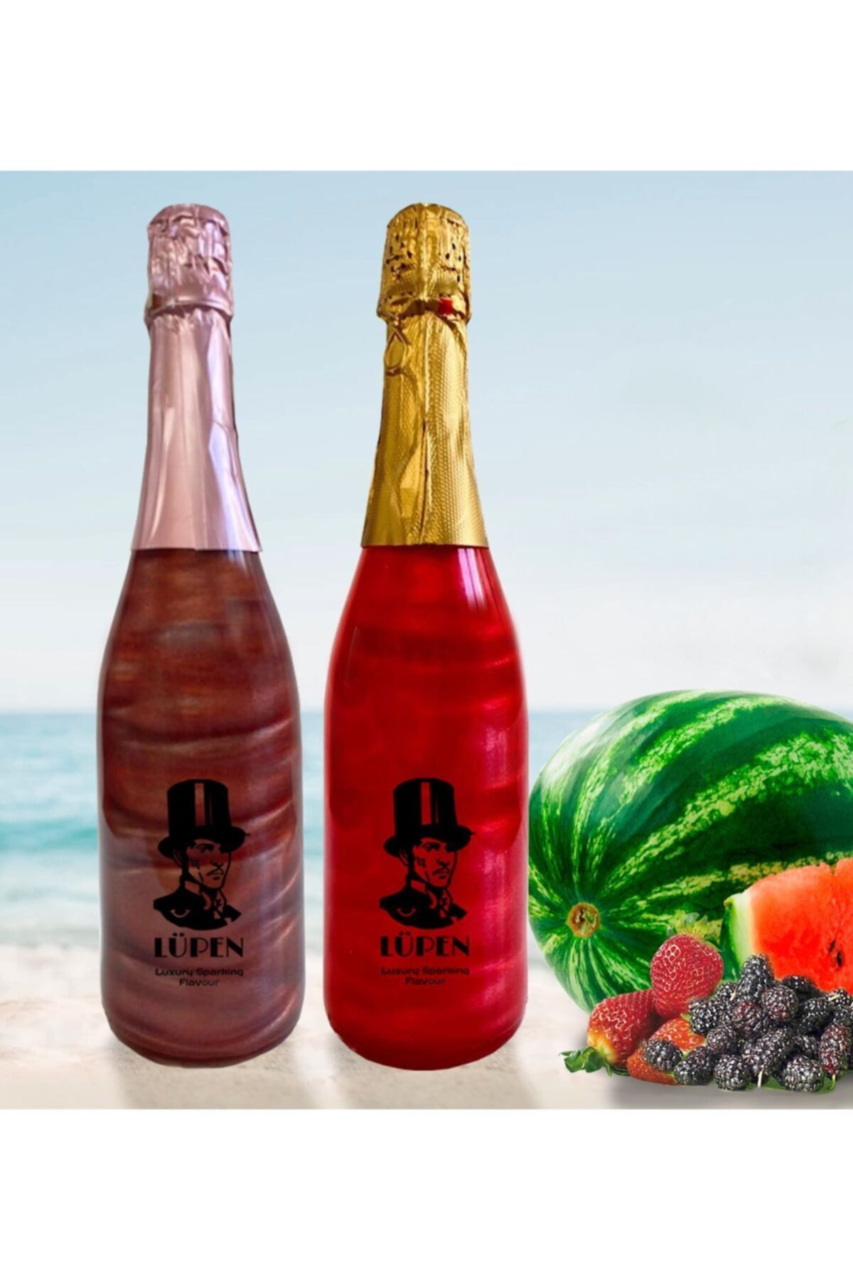 Lüpen Karpuz Çilek Karadut Aromalı İçecek 750 ml 2 Adet