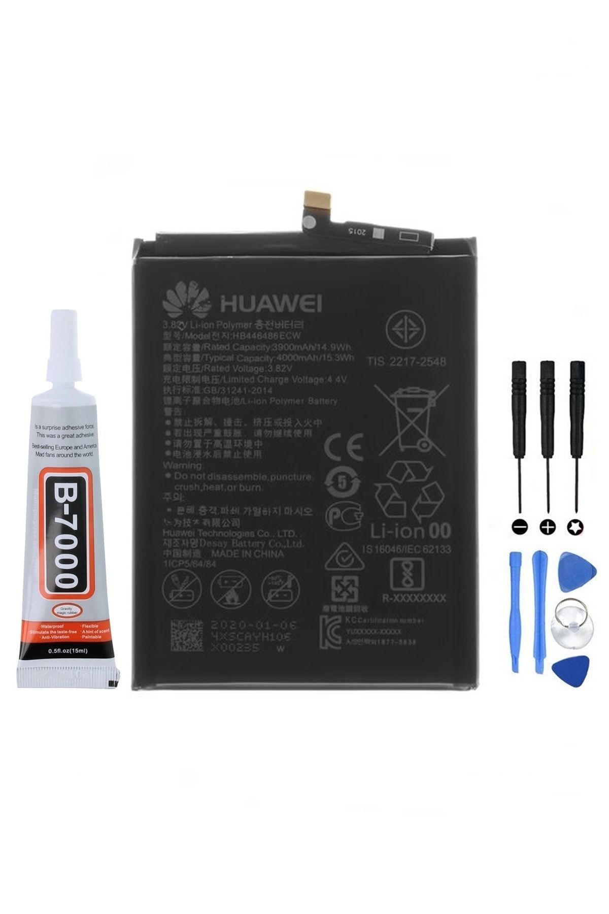 TURANTECH Tam Orjinal Huaweı Honor 9x Stk-lx1 Pil Batarya Hb446486ecw 4000 Mah Yeni Tarihli Garantili Ürün