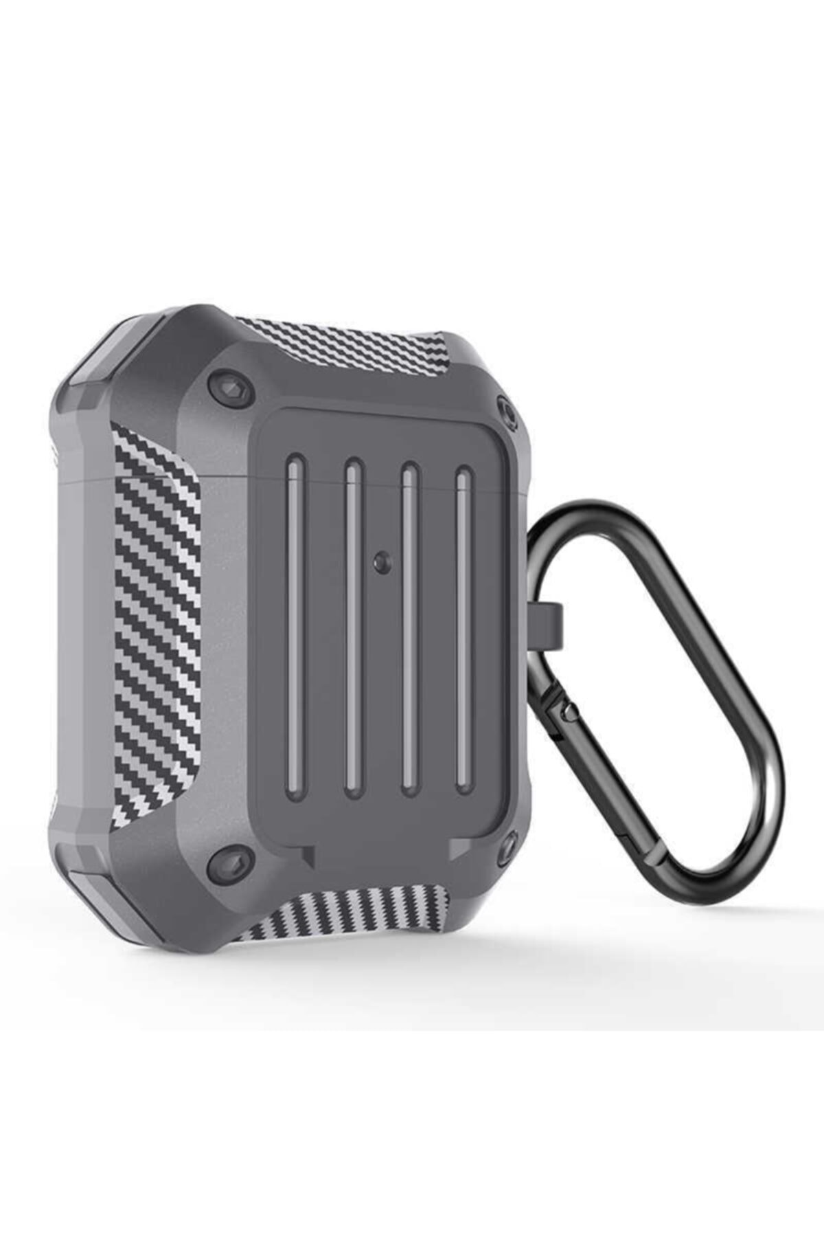 WIWU Apc006 Airpods Kılıf Silikon Askılı Wifi Destekli 4 Kenar Karbon Görünüm + Popsocket