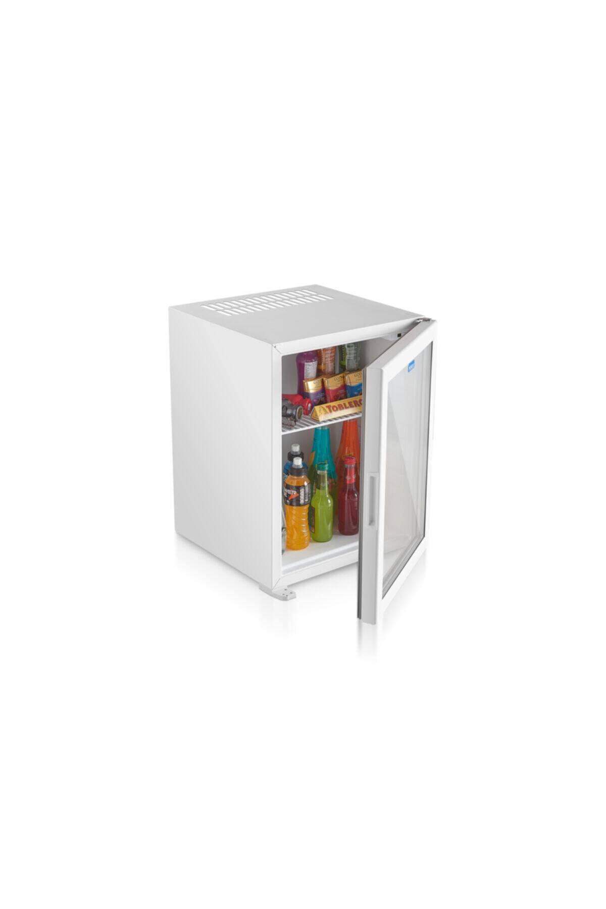 MN Soğutma Mnbar 30 Lıtre Cam Kapılı Beyaz Minibar Mini Buzdolabı Kompresörlü