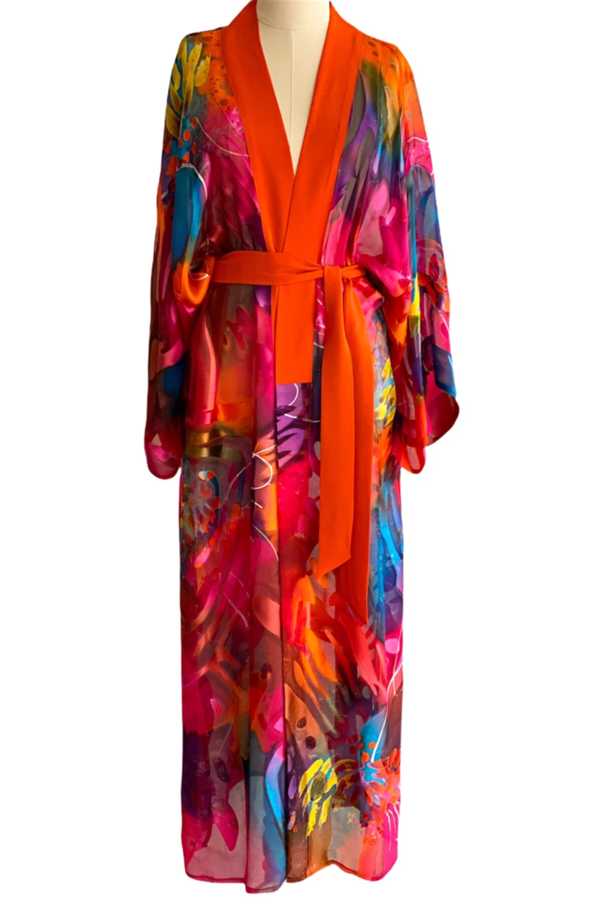 Silk Parade Saf Ipek Pembe Kimono