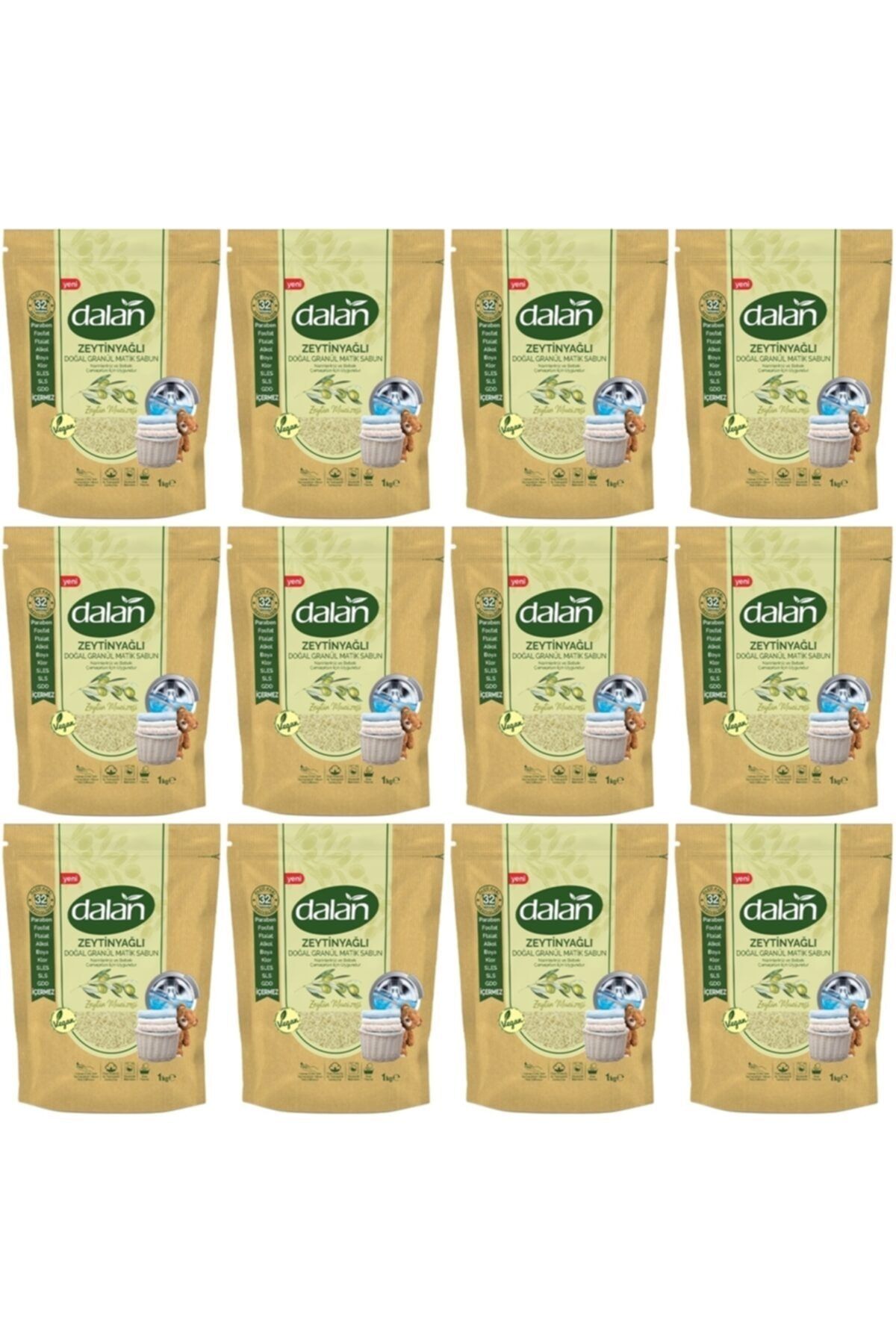 Dalan Granül Matik Doğal Zeytin Mucizesi 1 Kg 12 X 32: 384 Yıkama