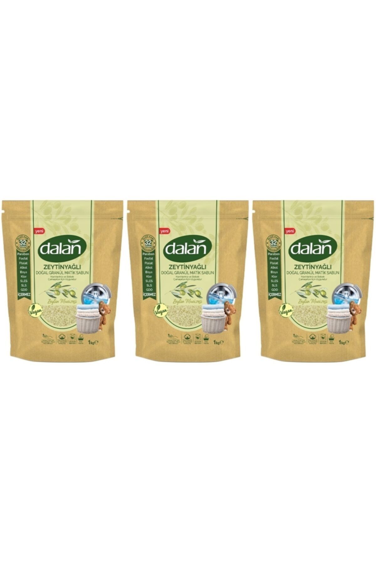 Dalan Granül Matik Doğal Zeytin Mucizesi 1 kg 3 x 32 96 Yıkama
