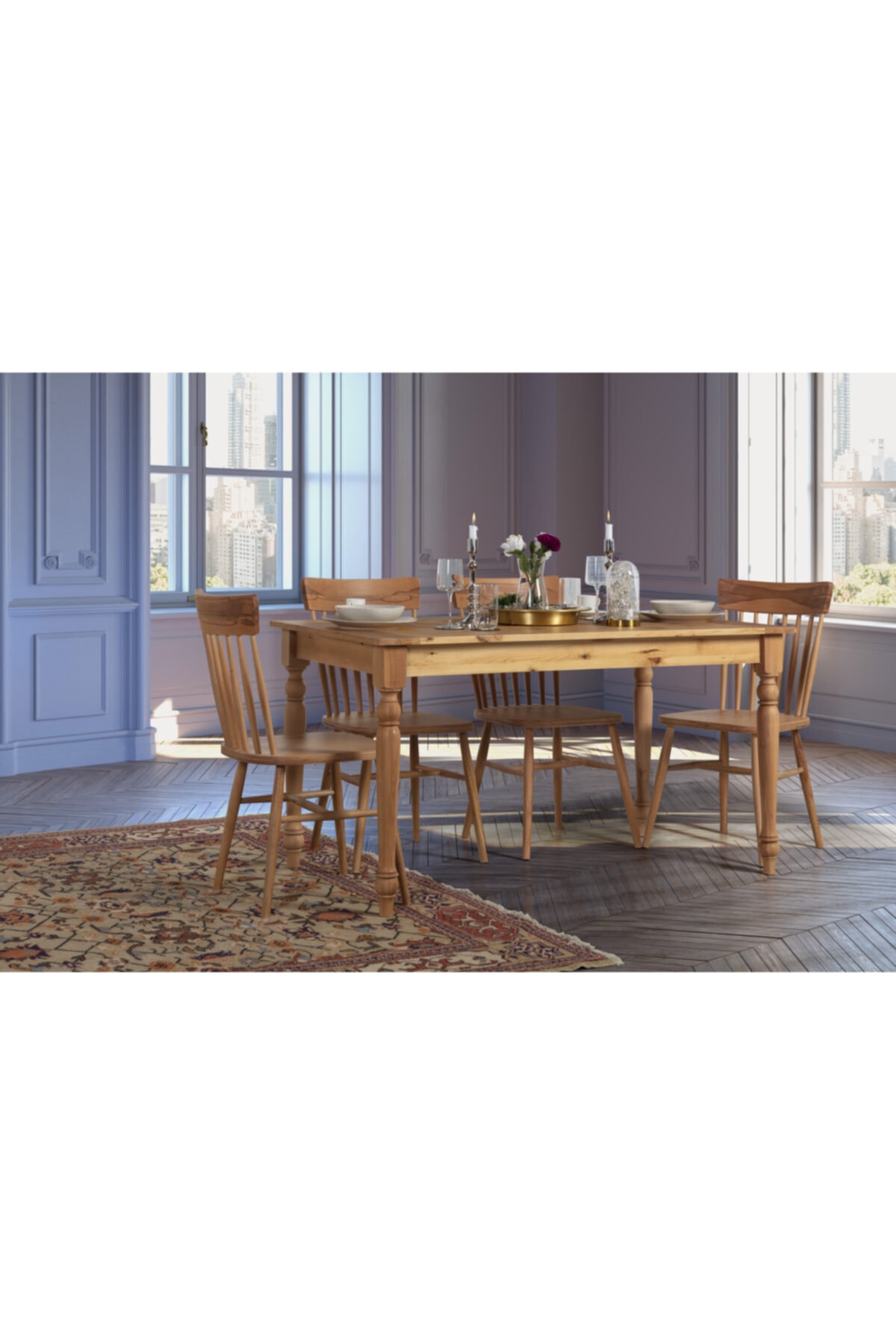 Woodenbend Saura Natural Masa Takımı