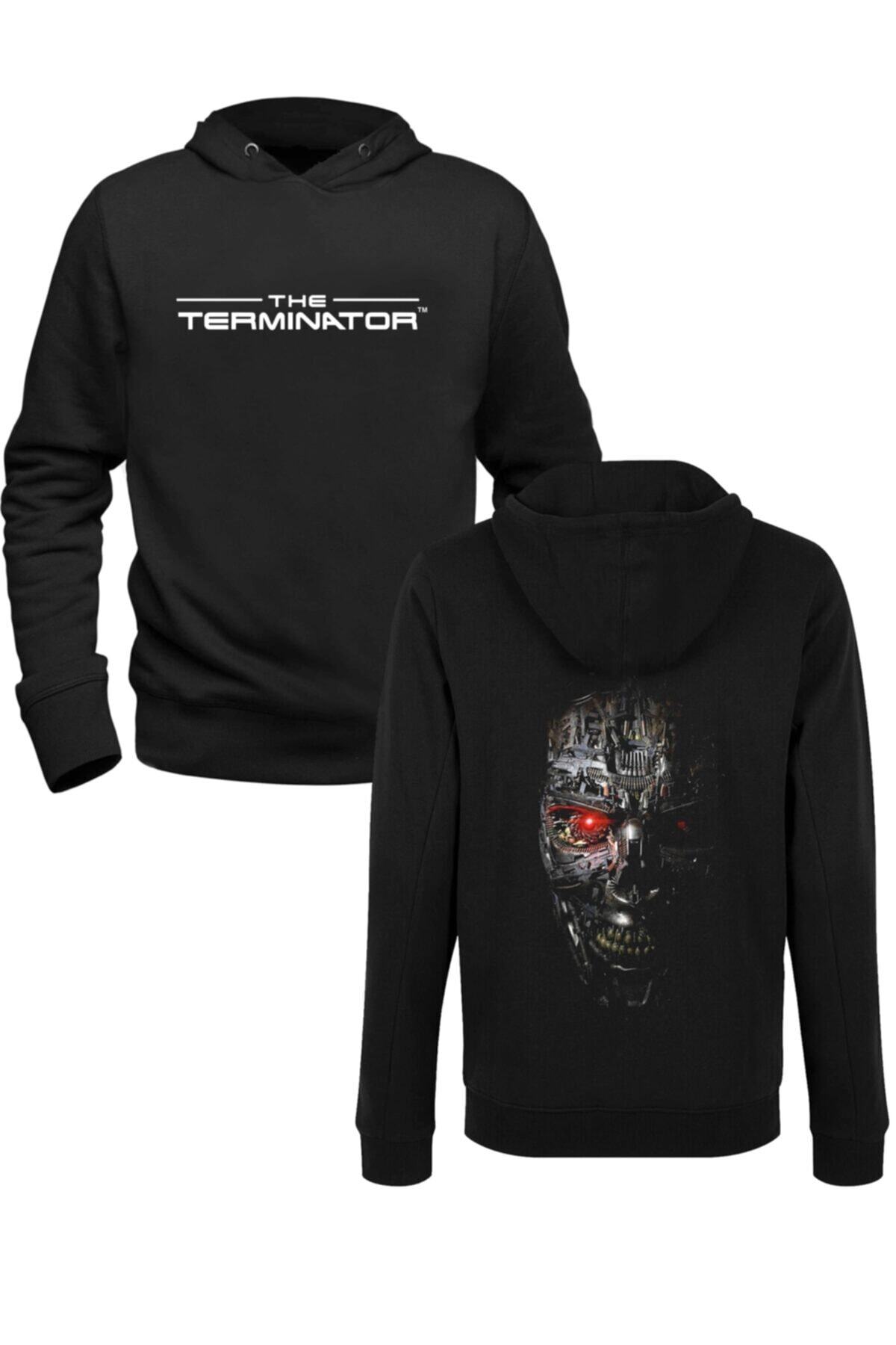 Alfa Tshirt Terminatör Dijital Baskılı Siyah Ön Arka Baskılı Sweatshirt