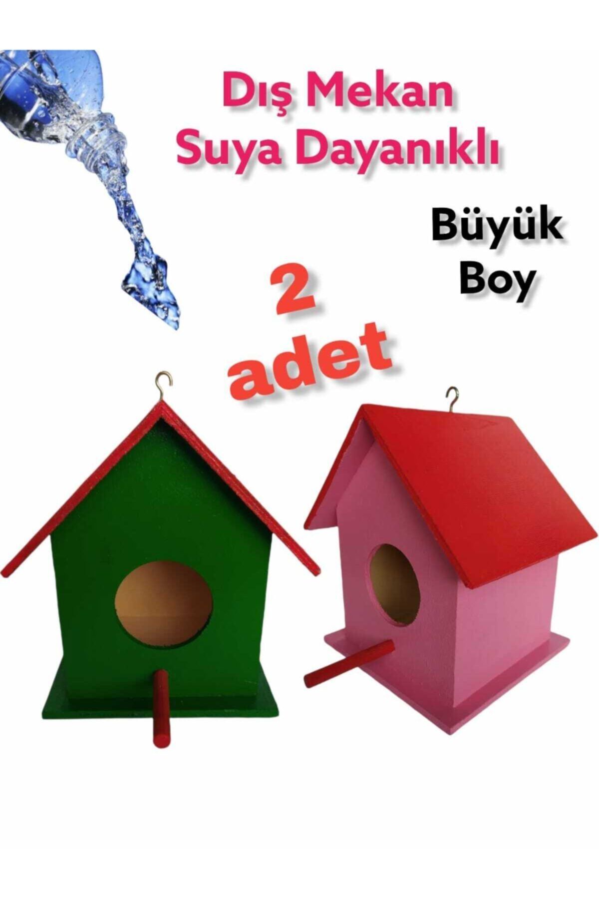 değerli hobi Ahşap Kuş Yuvası Dış Mekan Suya Dayanıklı Büyük Boy 2 Adet