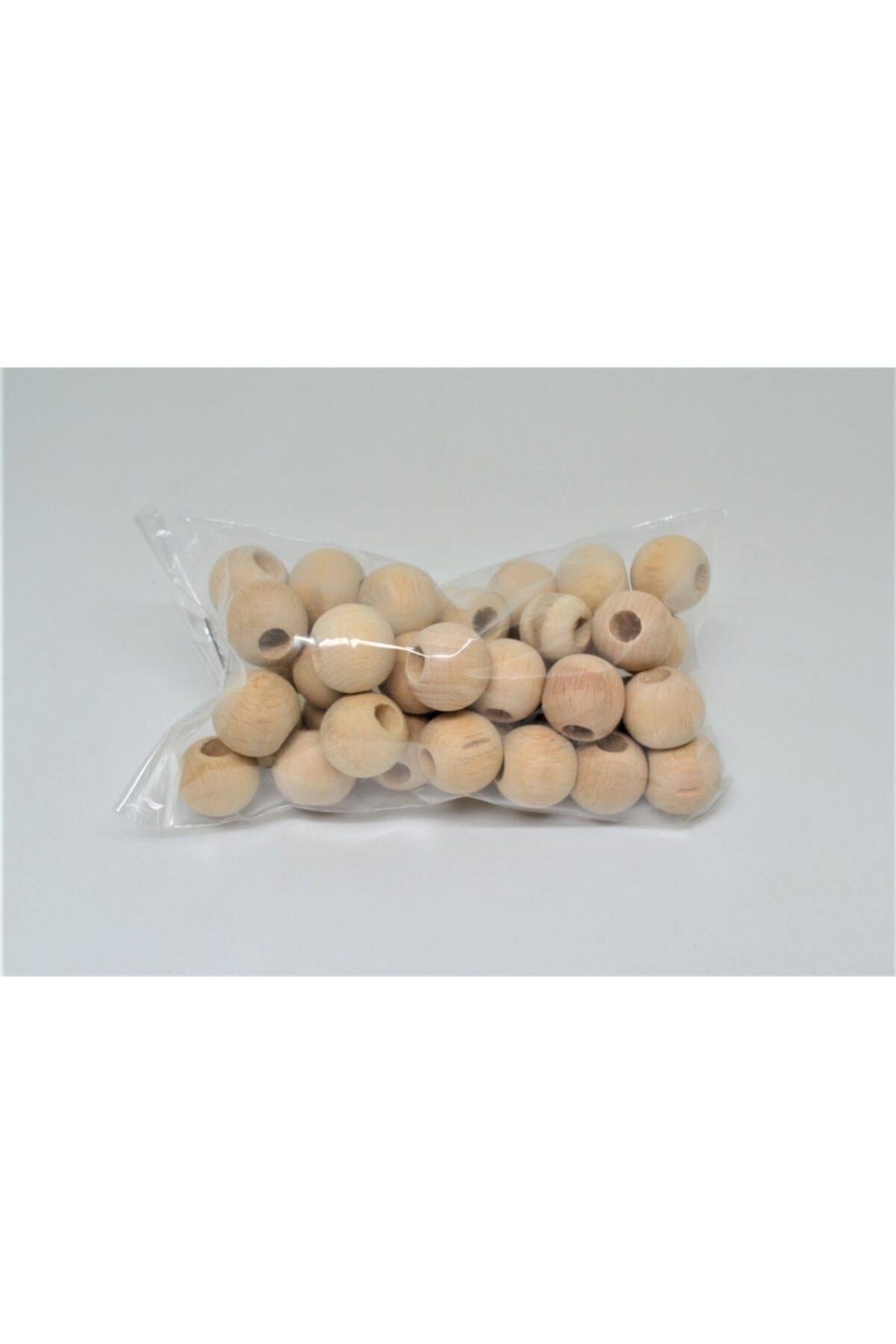 DMahşap Ahşap Boncuk, Ham Işlenmemiş 14 Mm, 50 Adet