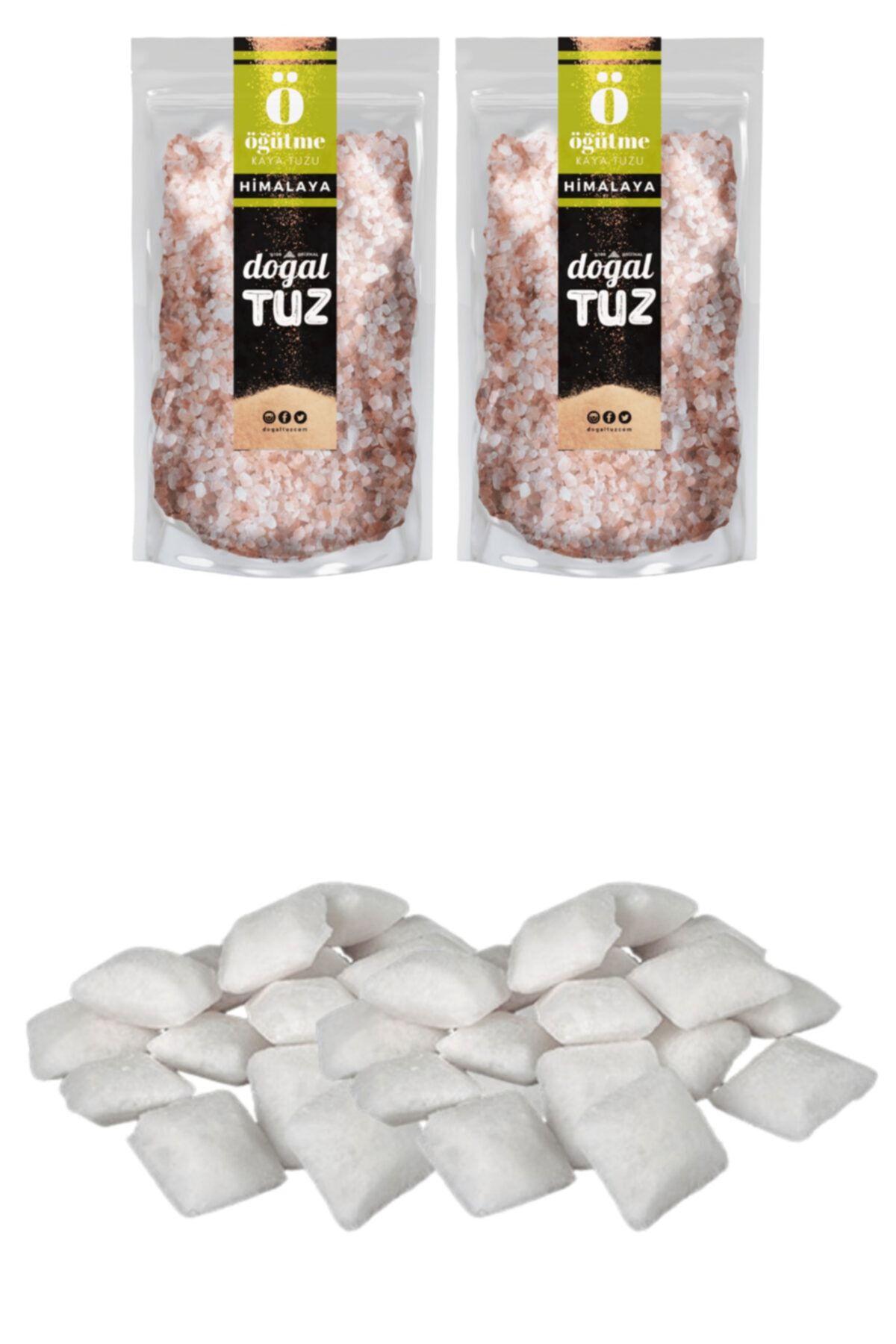 Doğaltuz Bundle Set - Himalaya Tuzu Kristal Tip (2x1000gr) + Hediye Bulaşık Makinası Tuzu 2 Kg - Doğal Tuz
