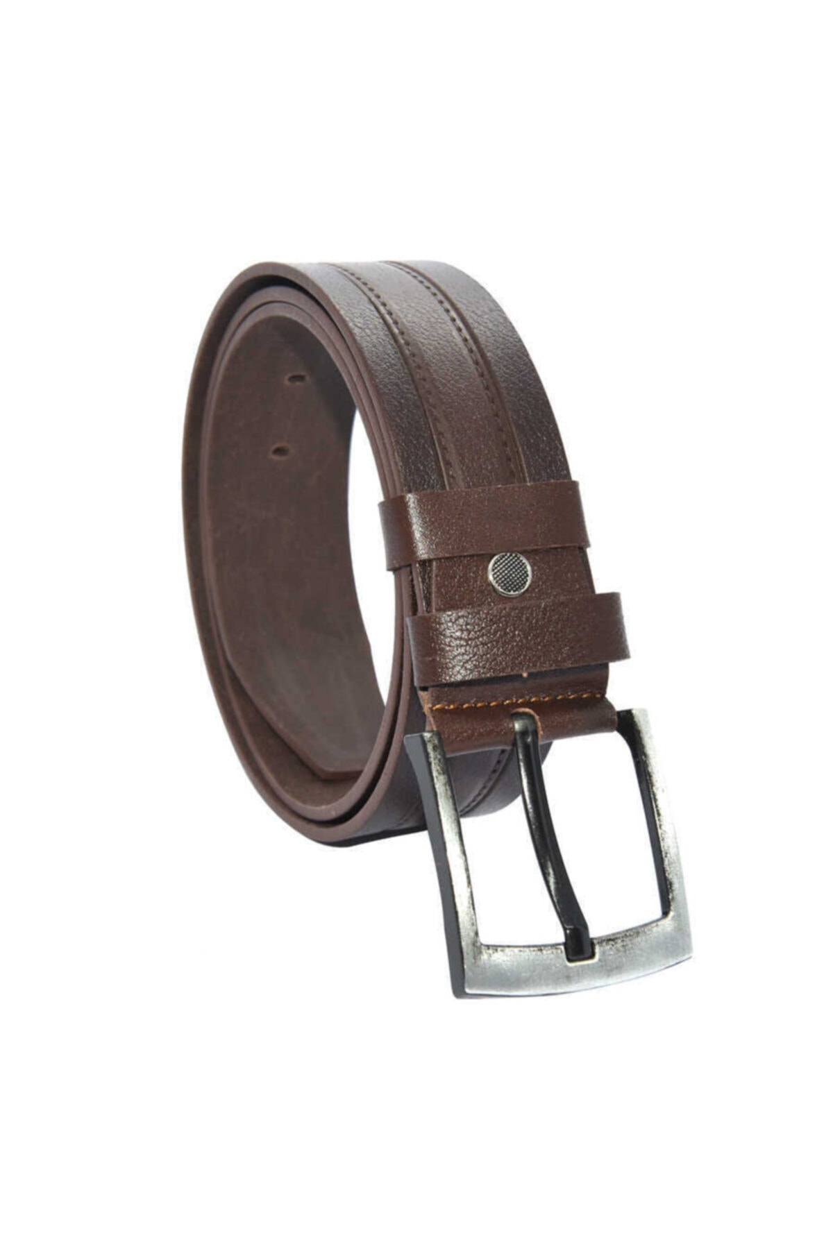 Süzer Deri 4.5 Cm. Spor Hakiki Deri Kemer Kahverengi Desenli