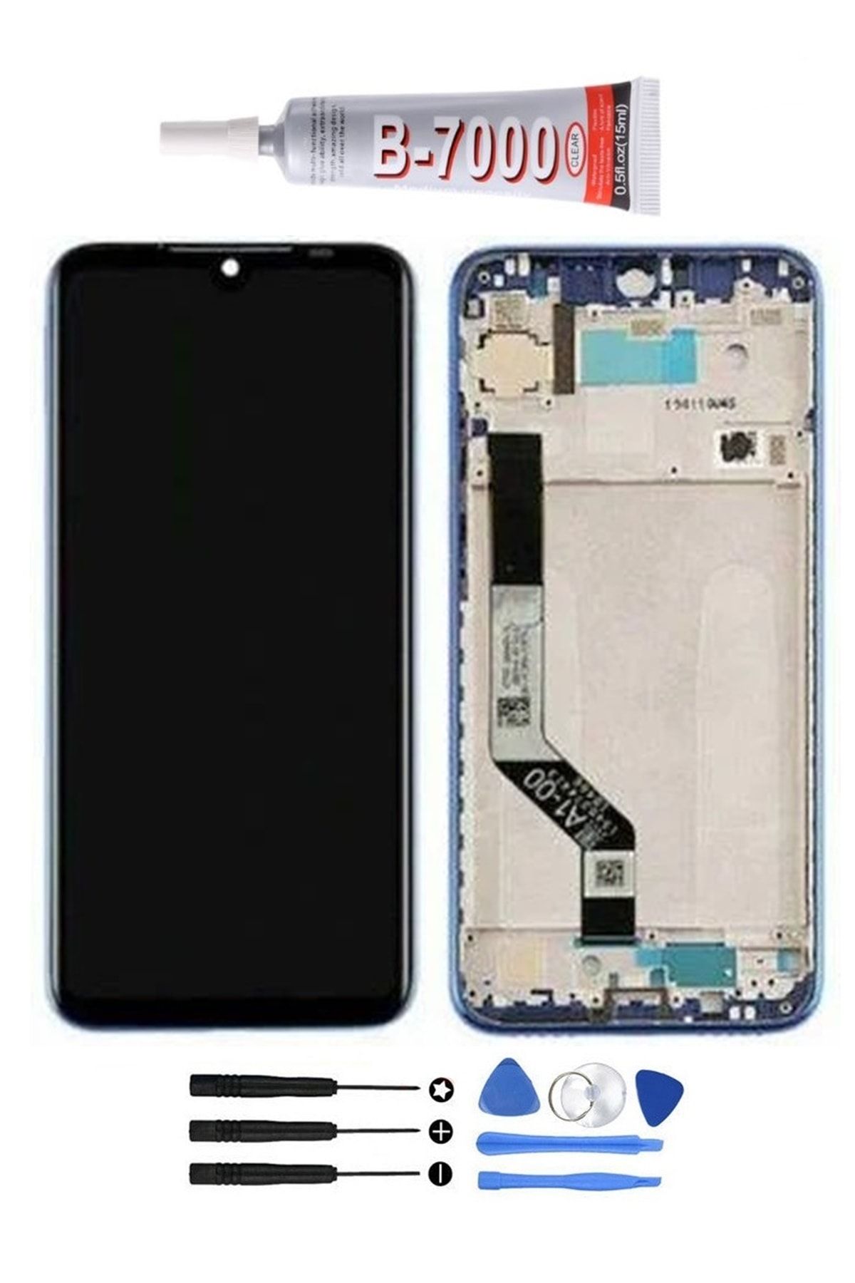 TURANTECH Xiaomi Redmi Note 8 Lcd Ekran Dokunmatik Full Çıtalı Orjinal Ebatında Tamir Seti Hediyeli Mavi Renk