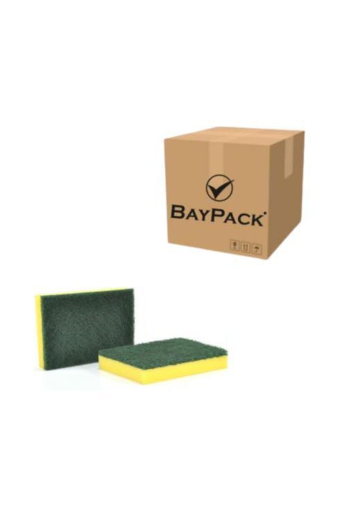 BAYPACK Endüstriyel Bulaşık Süngeri Büyük 4'lü (1 Koli 15 Paket)