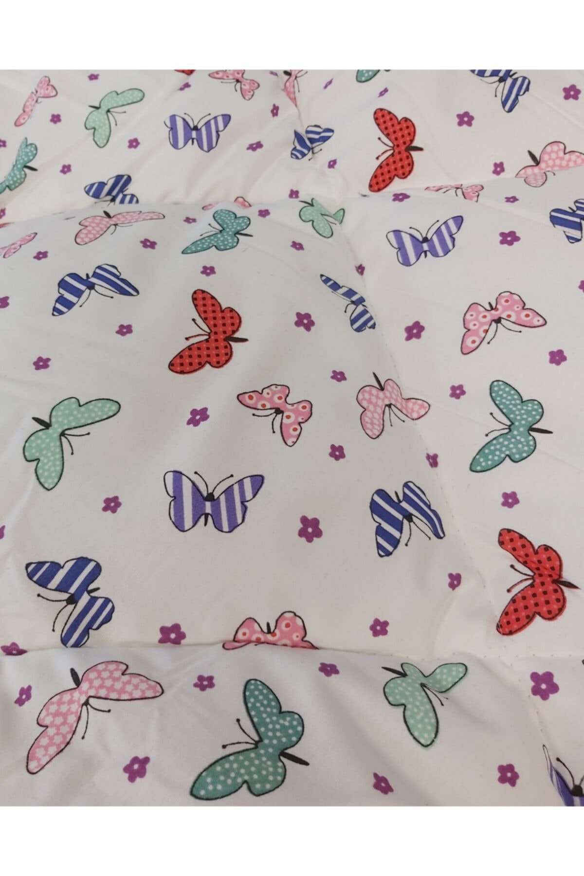 Çapa Home Kelebek Renkli Pamuklu Bebek Yorganı 100x150